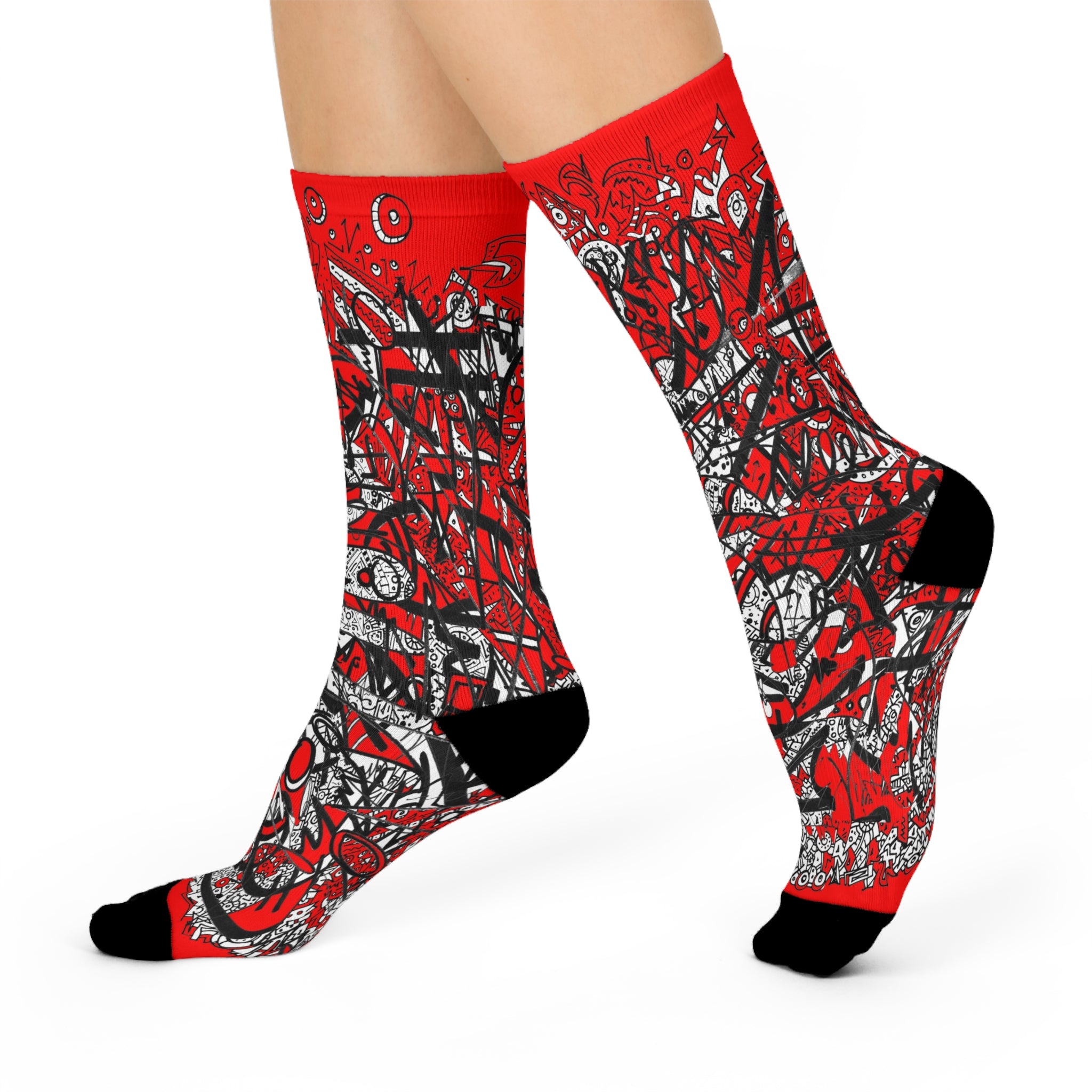 Nobody Touches Nothin' (Red Version 2) Cushioned Crew Socks