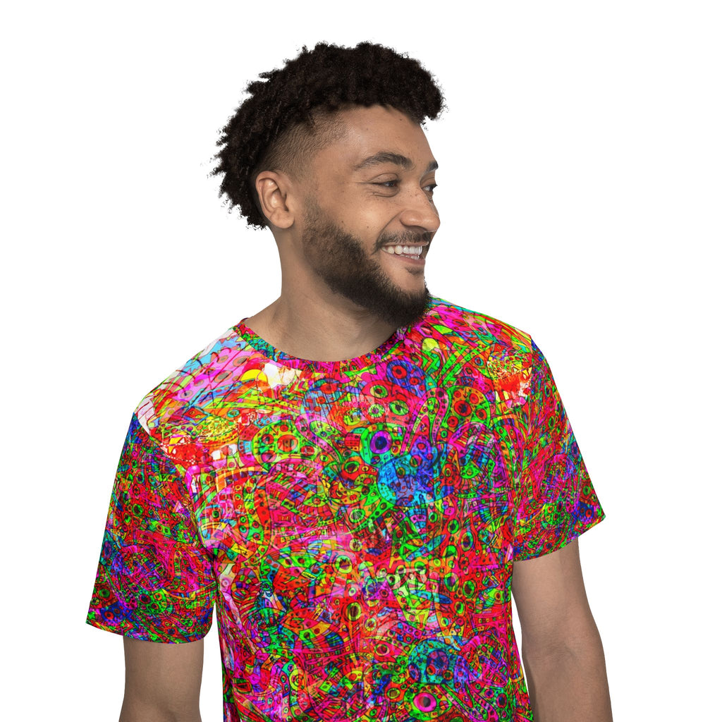 Neon Swirl Party Extravaganza - Psychedelic Floral All-Over Print Jersey