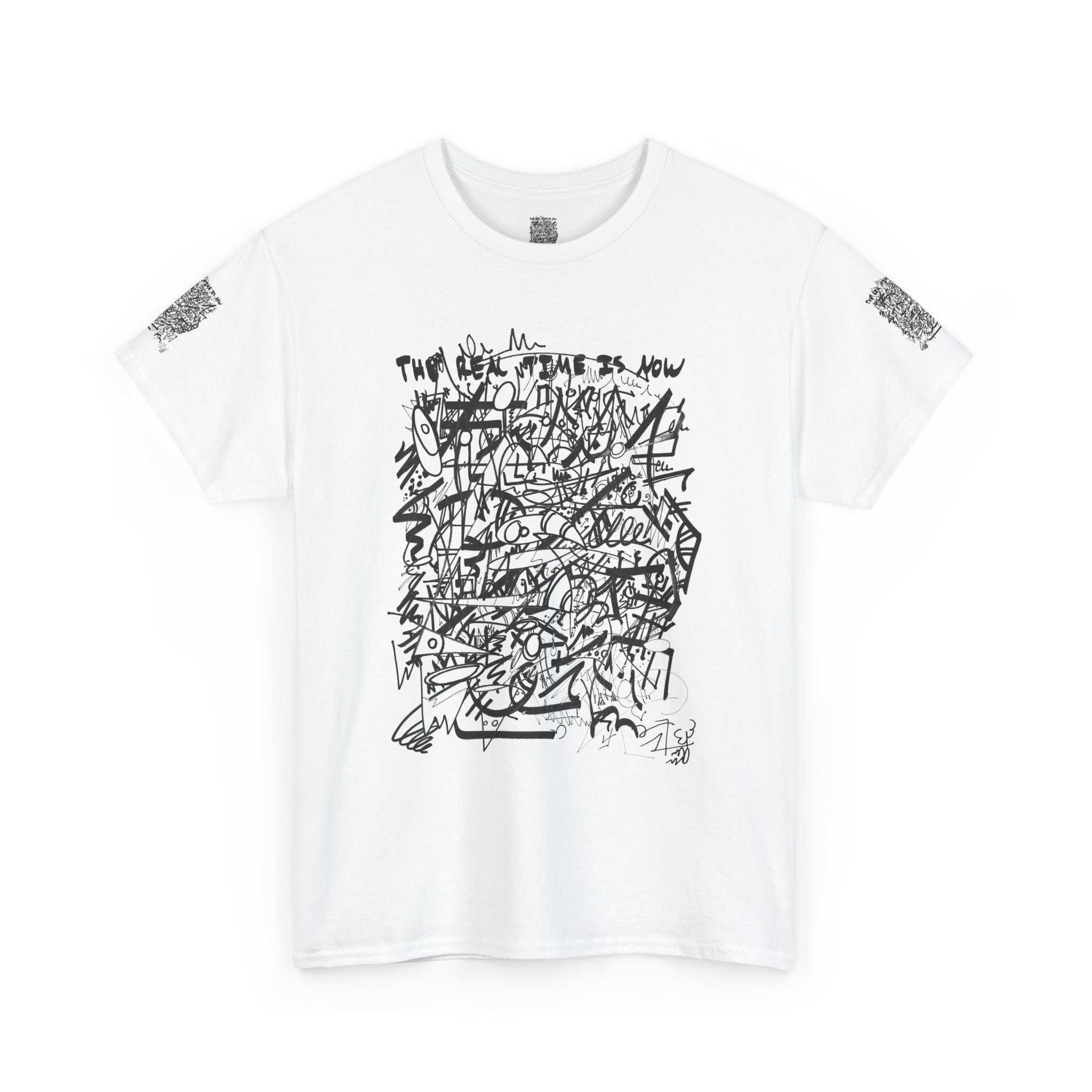 THE REAL TIME IS NOW (Black And White) T‑Shirt
