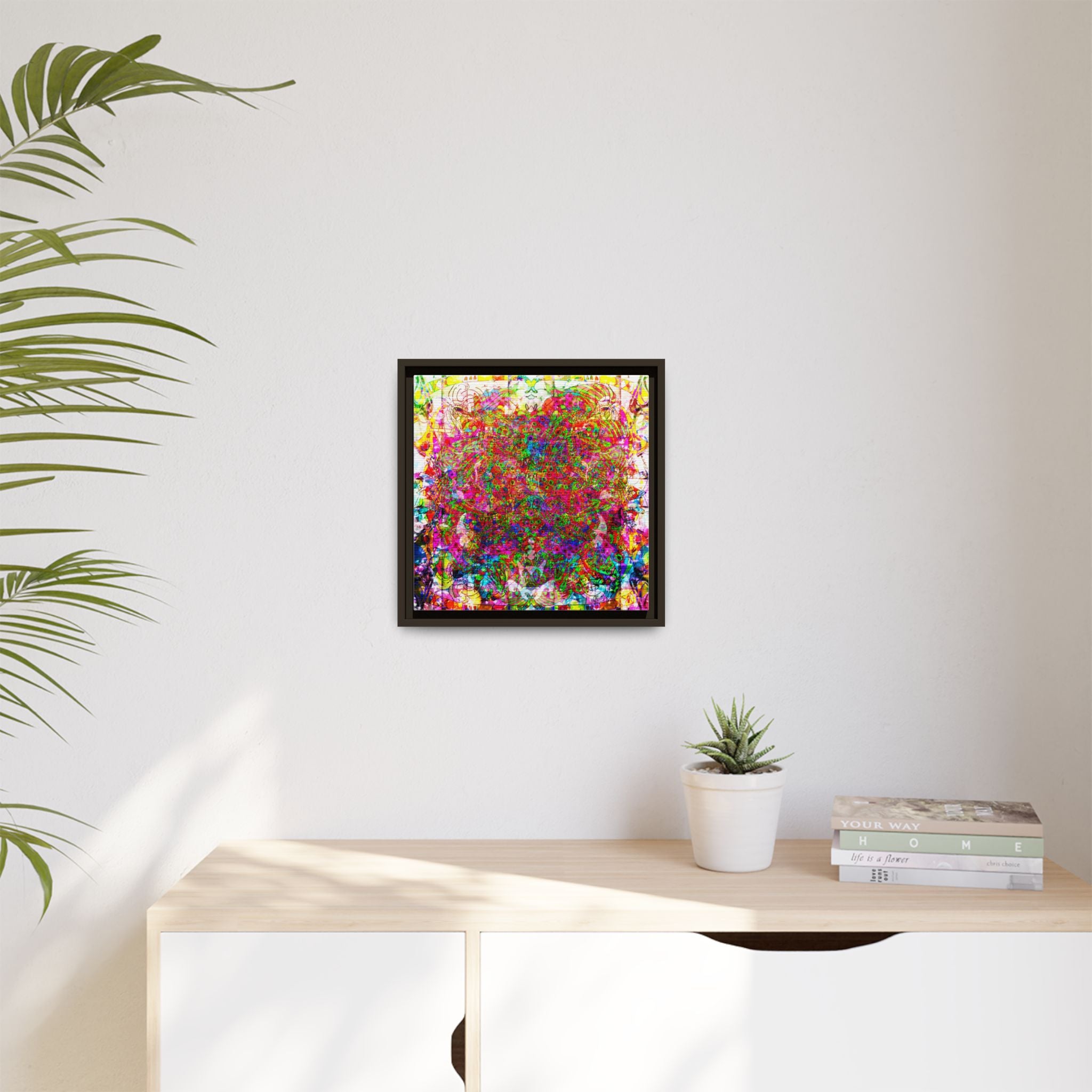 Neon Swirl Party Extravaganza Canvas Art — Vibrant Kaleidoscope Wall Print
