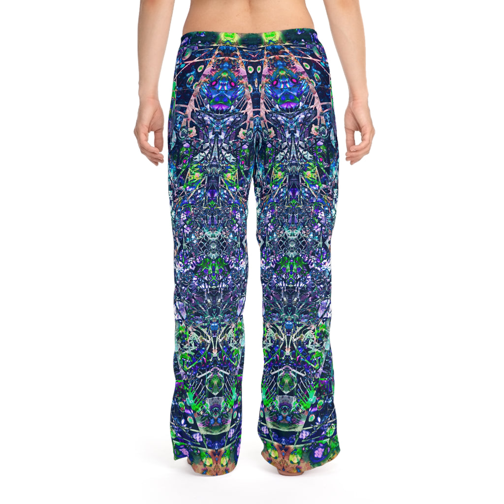 KAWABONGA Women's Pajama Pants — Vibrant Blue Green All-Over Print Loungewear