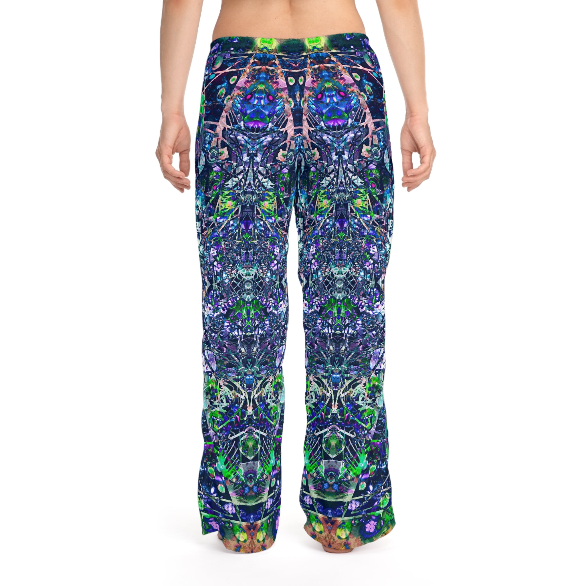 KAWABONGA Women's Pajama Pants — Vibrant Blue Green All-Over Print Loungewear