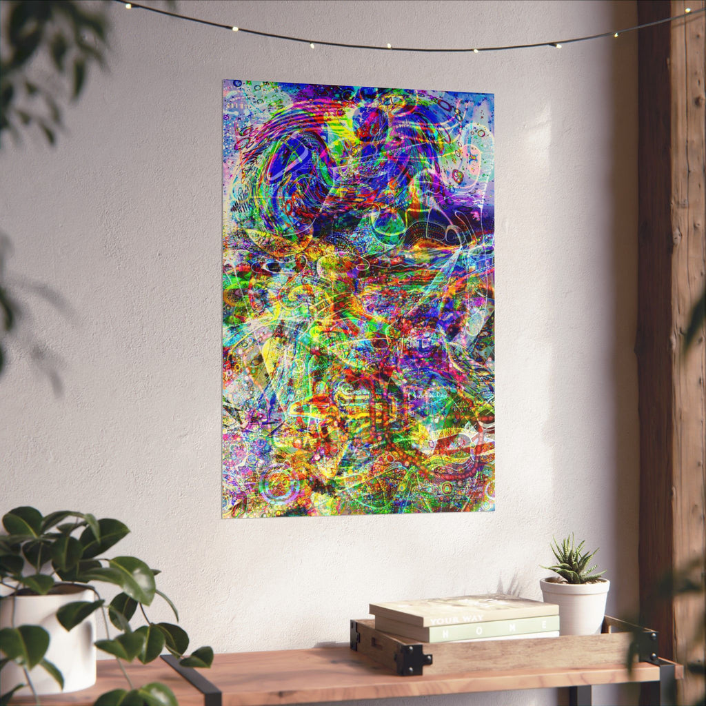 Barfing Golden Light (Collaboration with Vytas Sakalas) Vertical Poster — Vibrant Psychedelic Wall Art