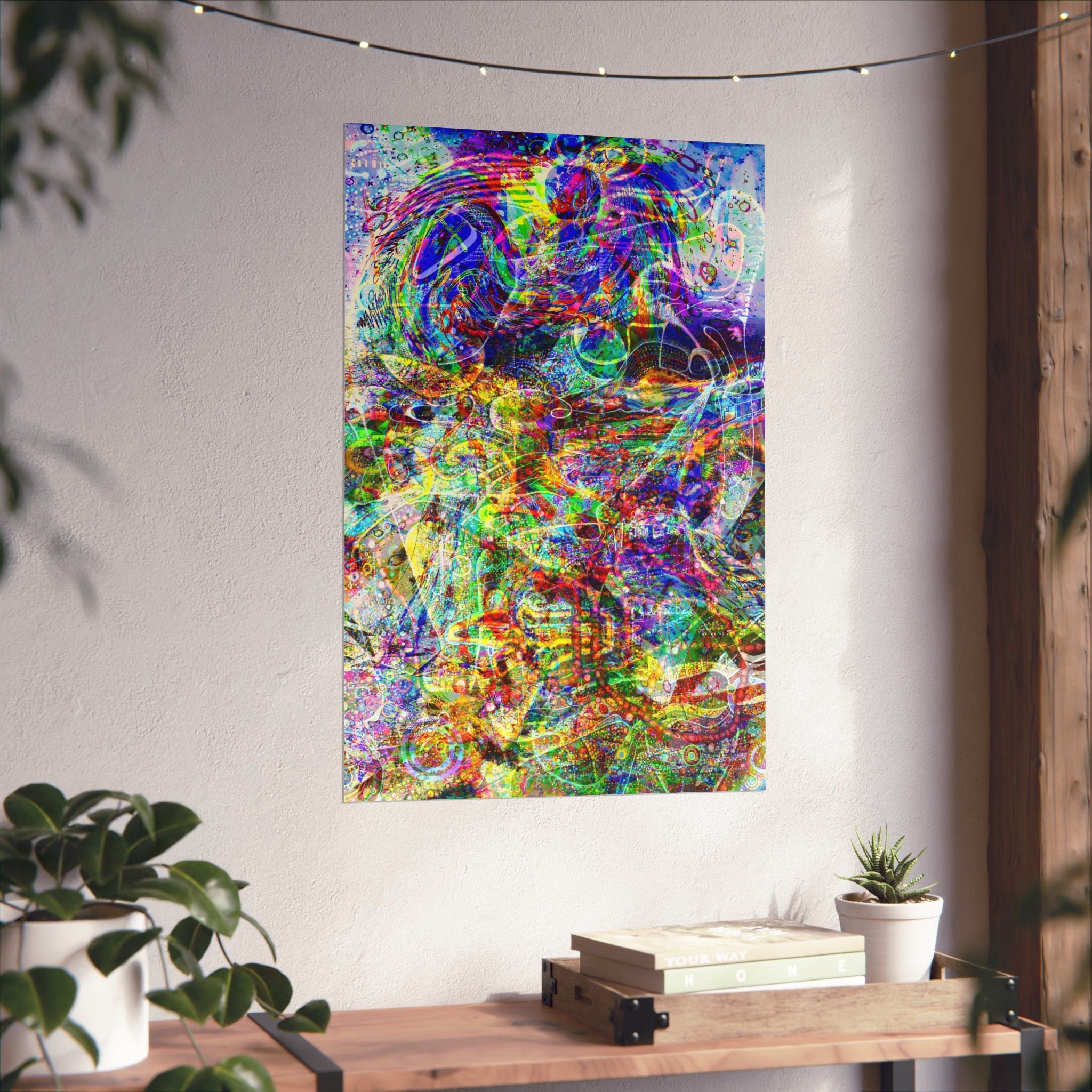 Barfing Golden Light (Collaboration with Vytas Sakalas) Vertical Poster — Vibrant Psychedelic Wall Art