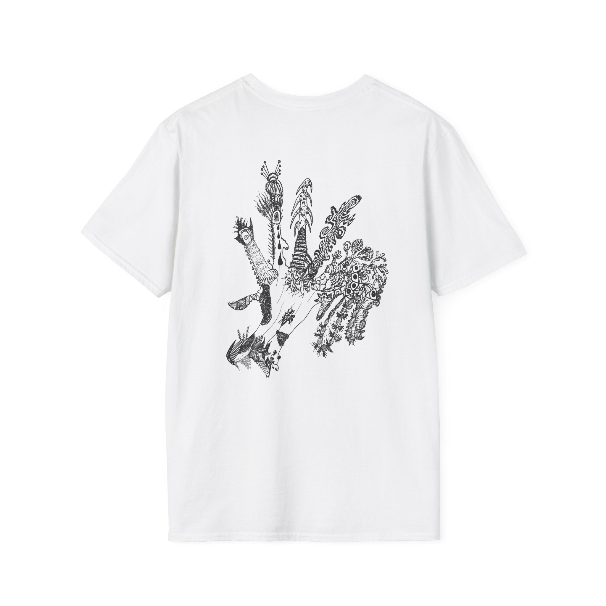 Rabbit Hand T-Shirt — Black Ink Illustration Tee