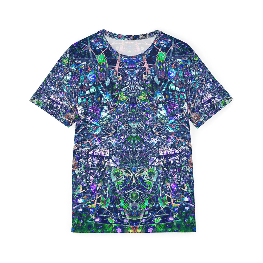 KAWABONGA All-Over Print Men's Athletic Jersey — Blue Green Abstract Kaleidoscope