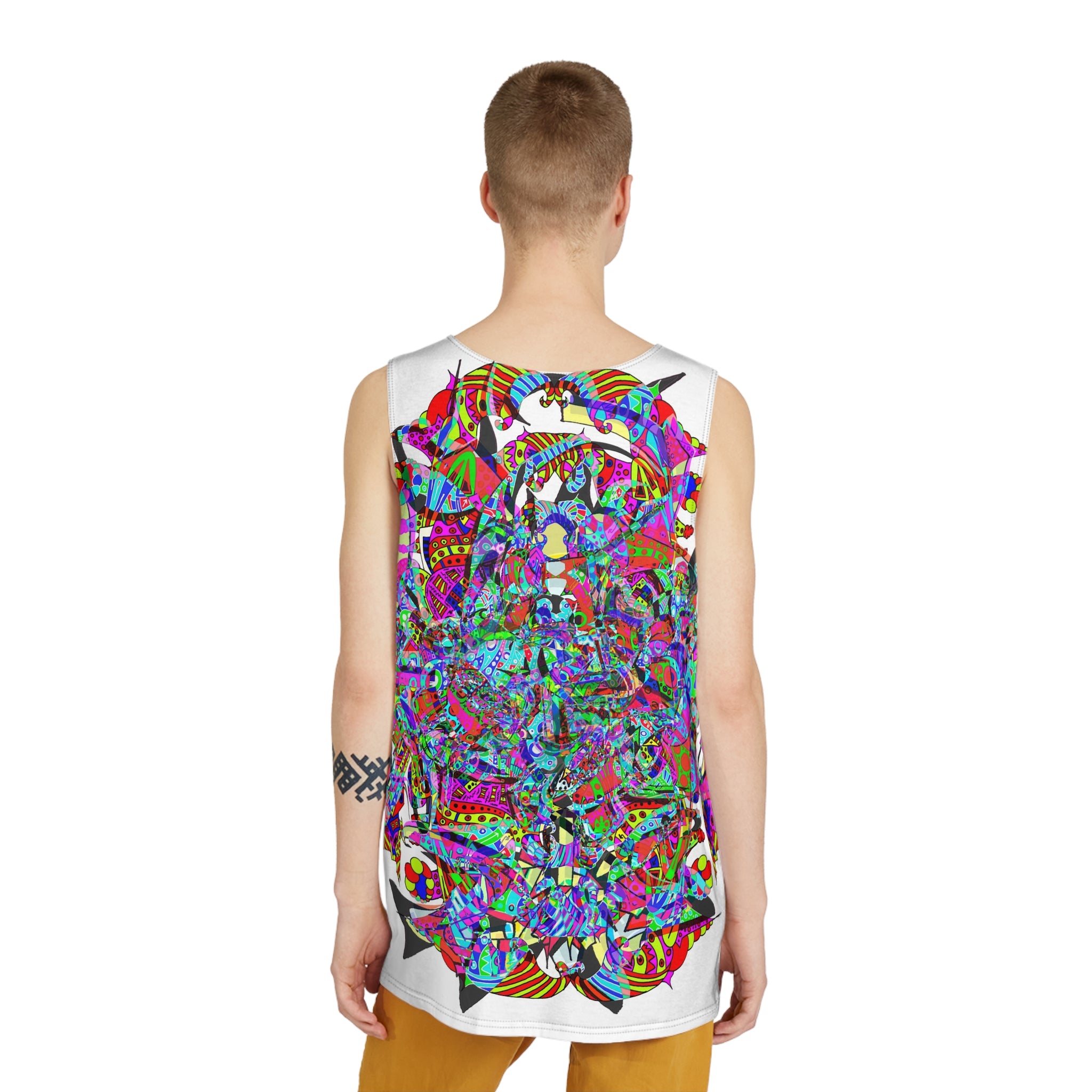 Neon Waffle Monster 12 Men's Tank (AOP)
