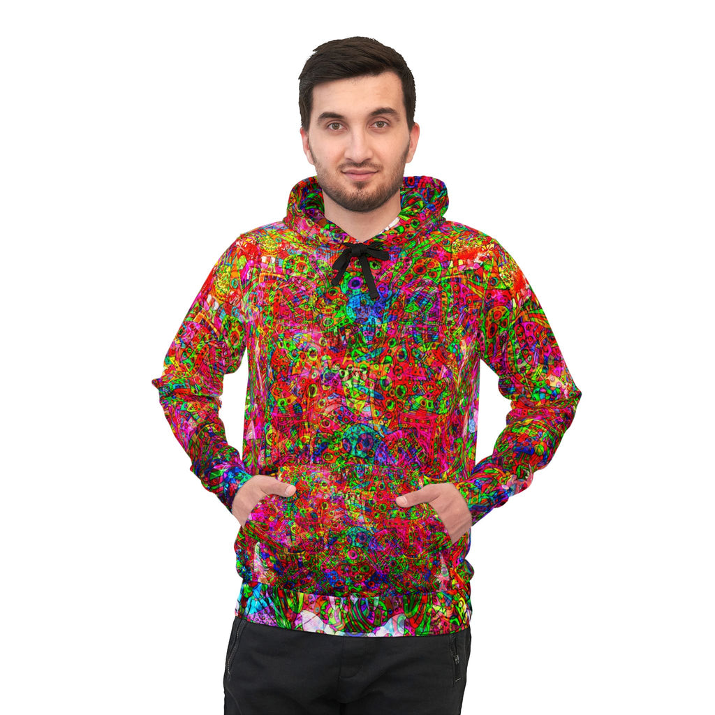 Neon Swirl Party Extravaganza Athletic Hoodie (AOP)