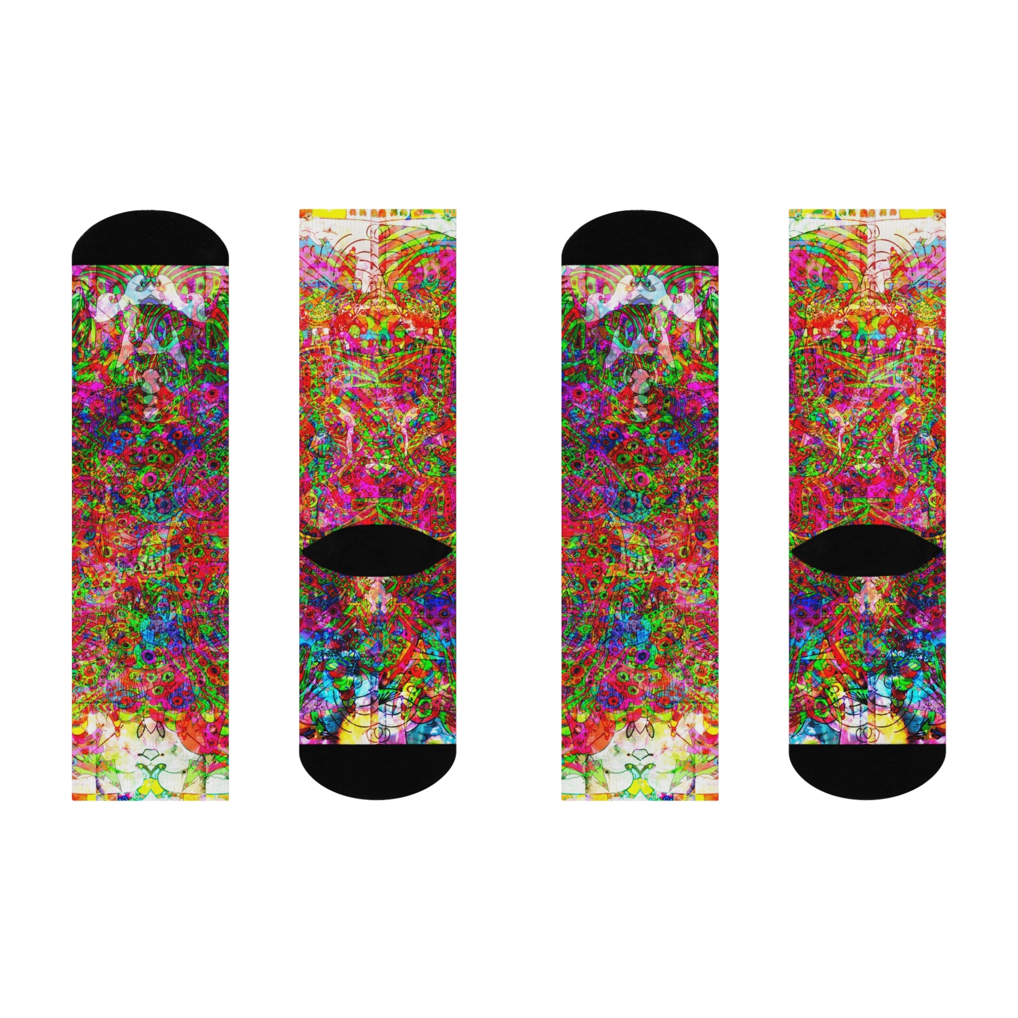 Neon Swirl Party Extravaganza Cushioned Crew Socks