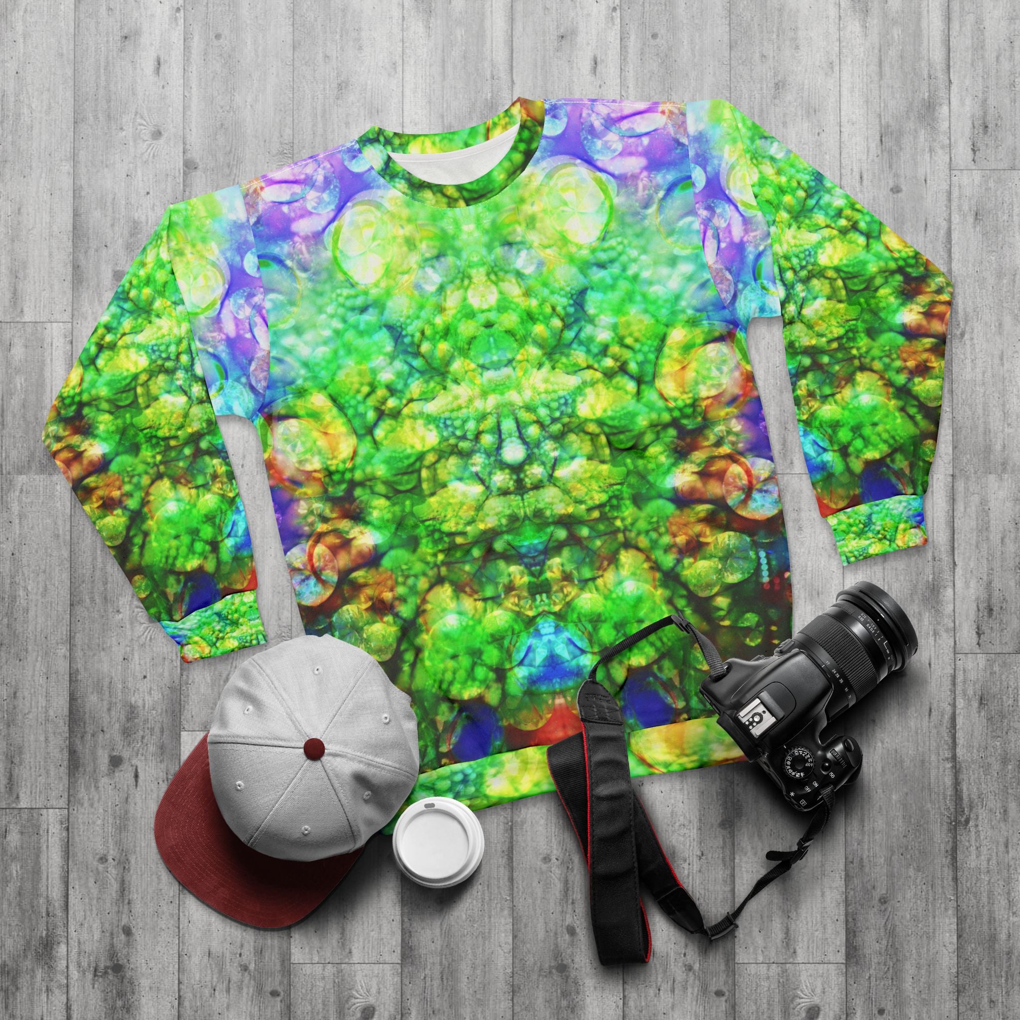 BASS IMMORTAL 30 - Psychedelic Green Kaleidoscope Sweatshirt