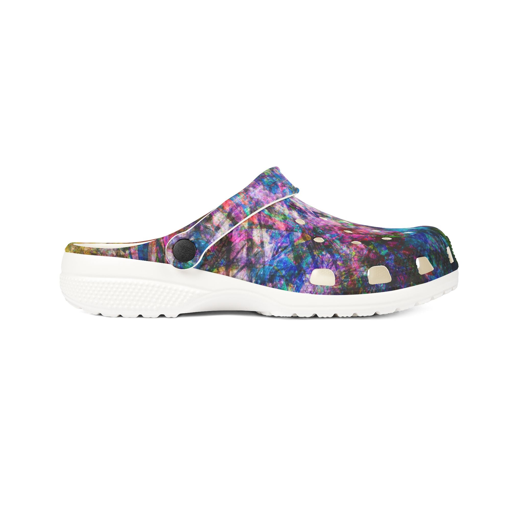 Space Shower 2 - Galaxy Confetti EVA Clogs — Colorful Slip-On Garden Shoes
