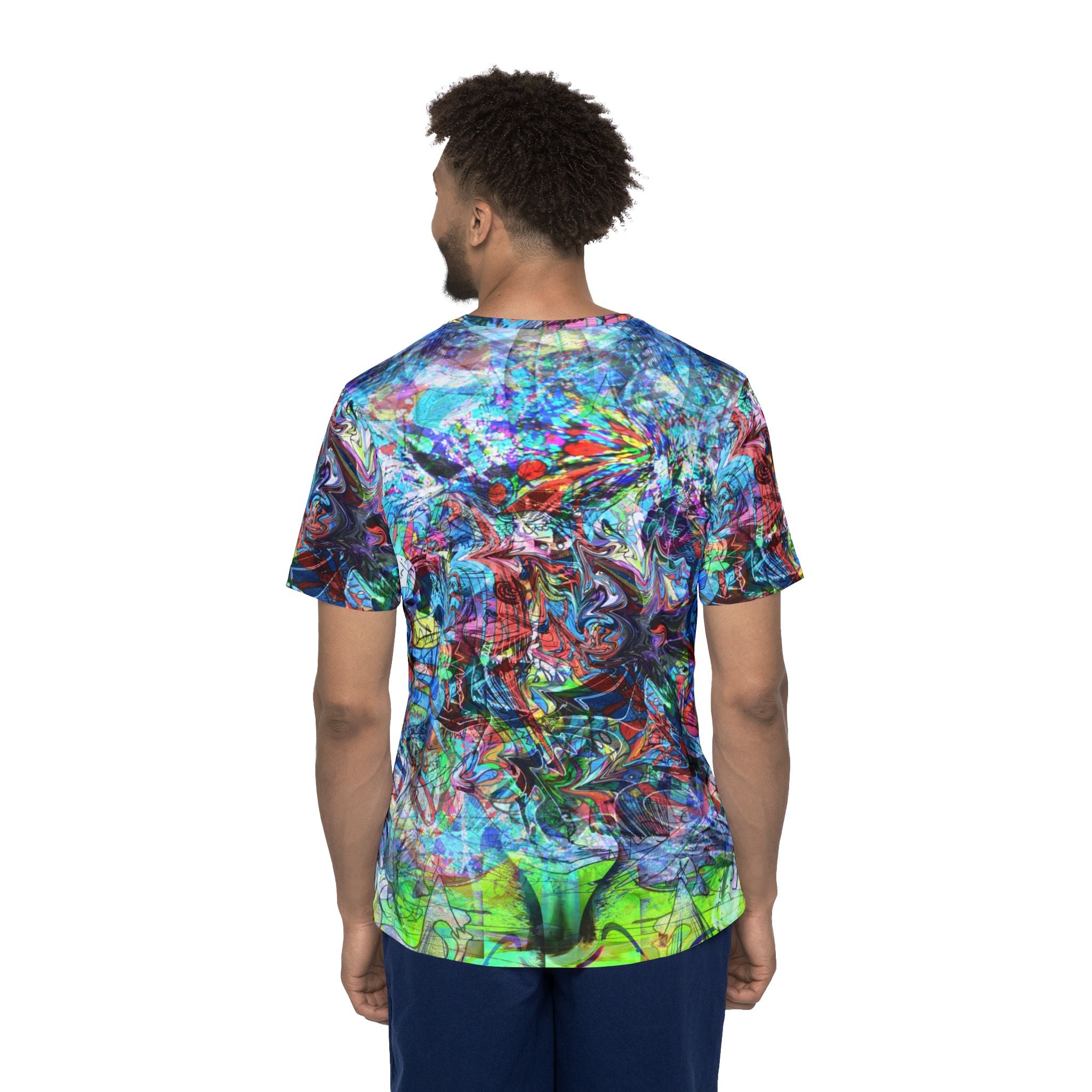 Now You're Stuck 44 - Abstract Neon Graffiti Sports Jersey — Men's All-Over Print