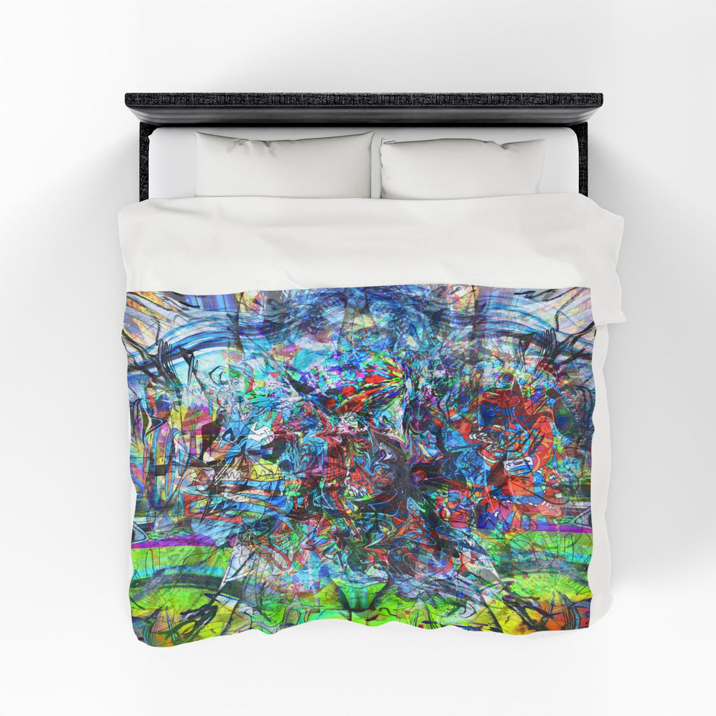 Now You're Stuck 44 Plush Blanket – Vibrant Psychedelic Throw for Home, Dorm & Gifts