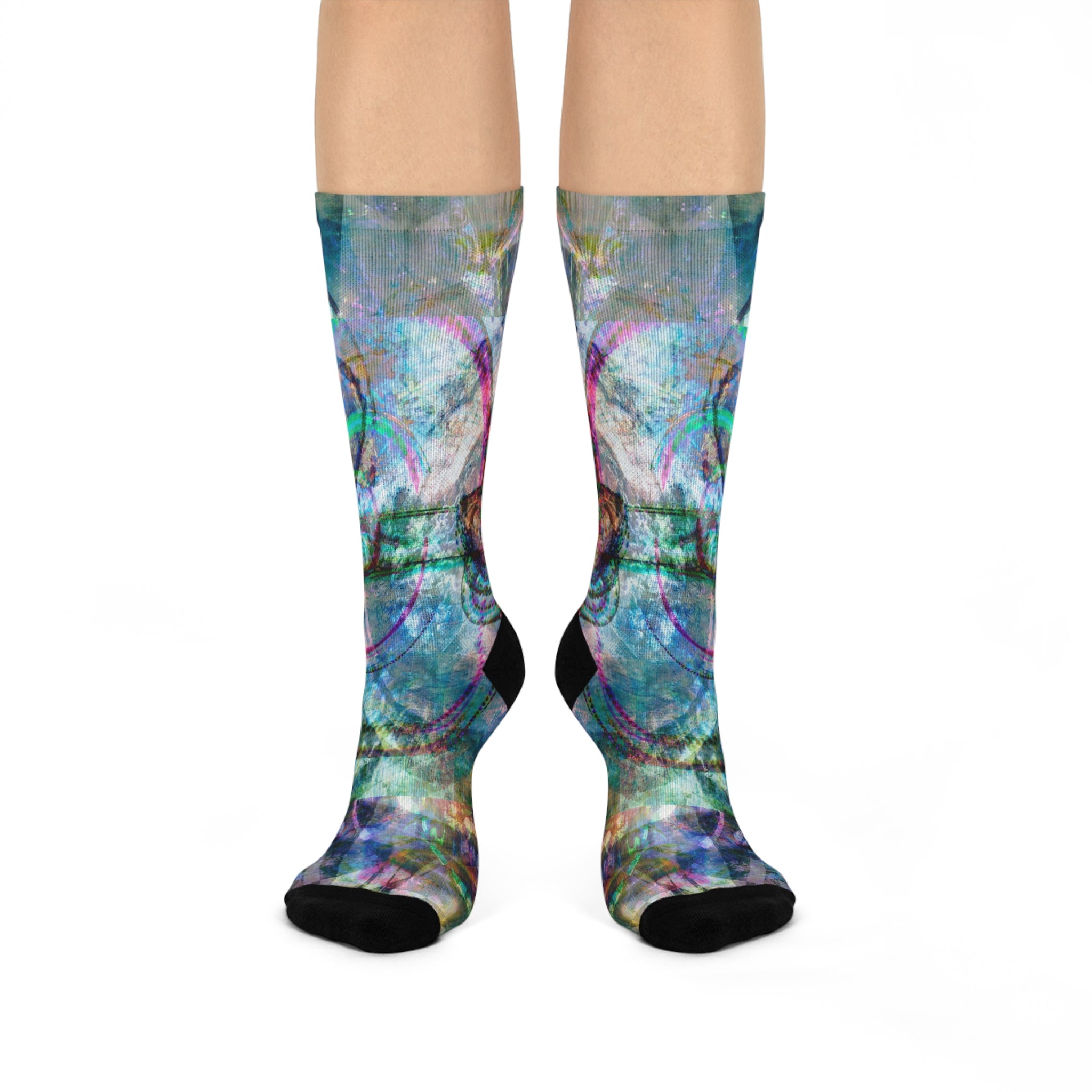Mega Millions Crew Socks — Cushioned Colorful Swirl Design