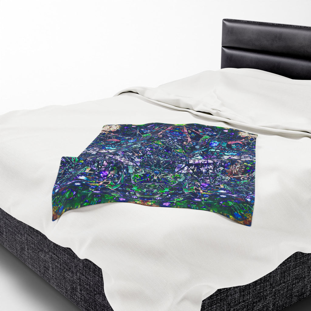 KAWABONGA Plush Blanket — Abstract Cosmic Throw