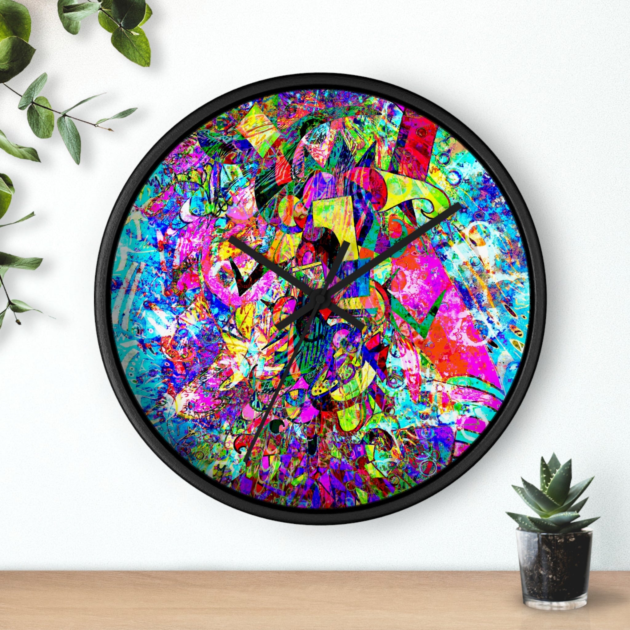 Love Monster - Psychedelic Abstract Wall Clock — Vibrant Colorful Art Clock