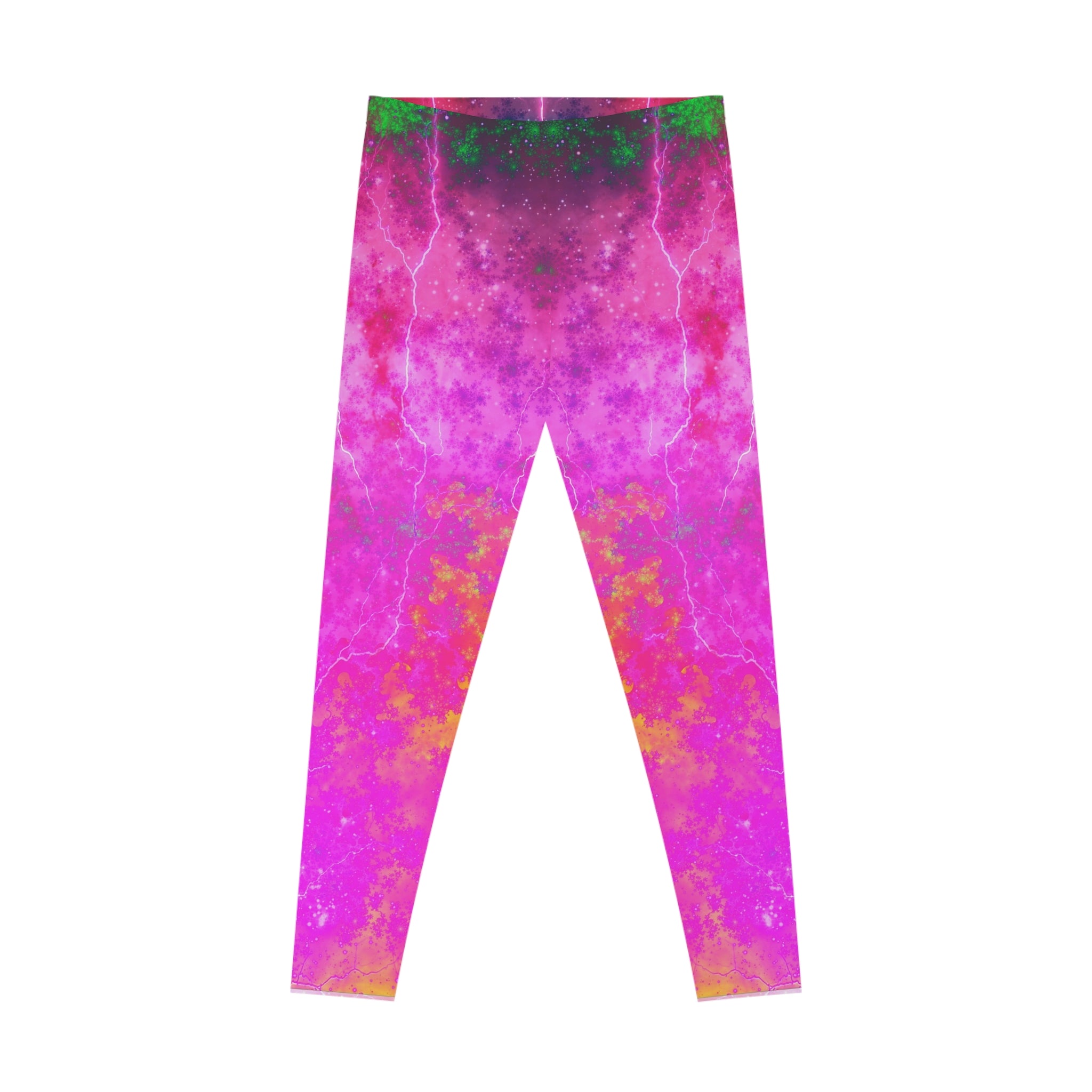 Pink Galaxy Tie-Dye Leggings — Vibrant Cosmic All-Over Print
