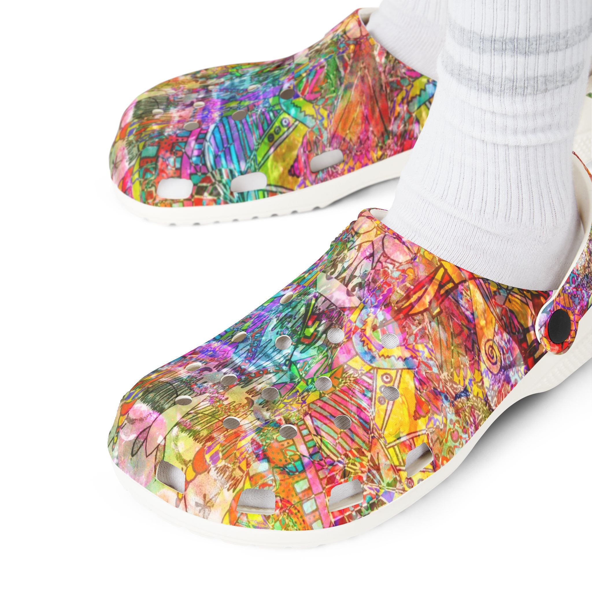 Dance Like There's No Tomorrow - Colorful Abstract EVA Foam Clogs — Lightweight Garden & Casual Shoes