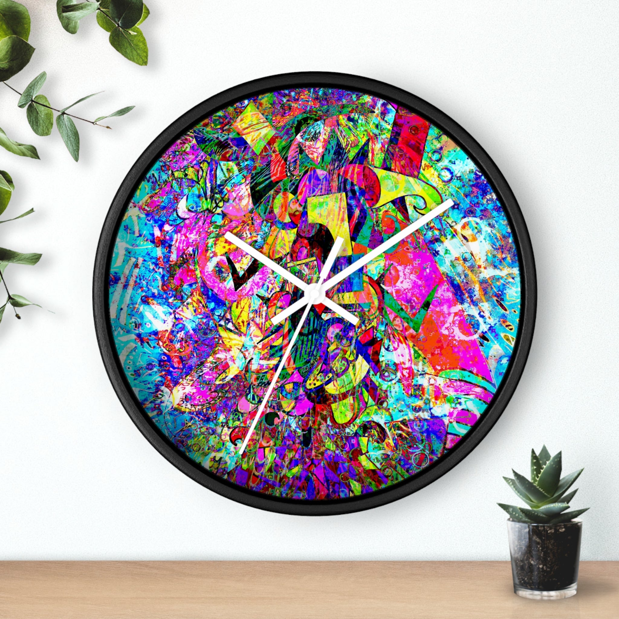 Love Monster - Psychedelic Abstract Wall Clock — Vibrant Colorful Art Clock