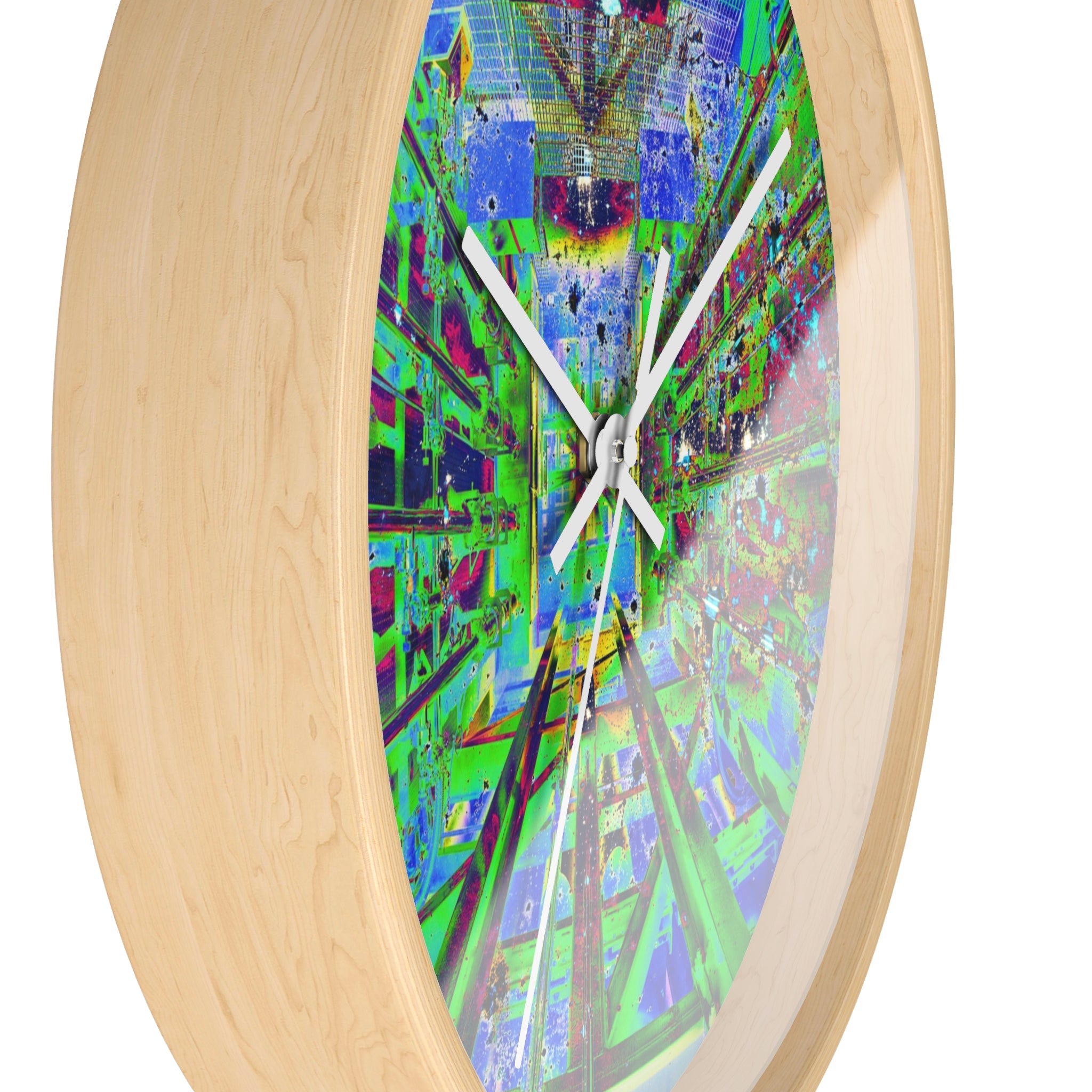 Hyperspace Room 22 Wall Clock — Abstract Retro Futurism Timepiece