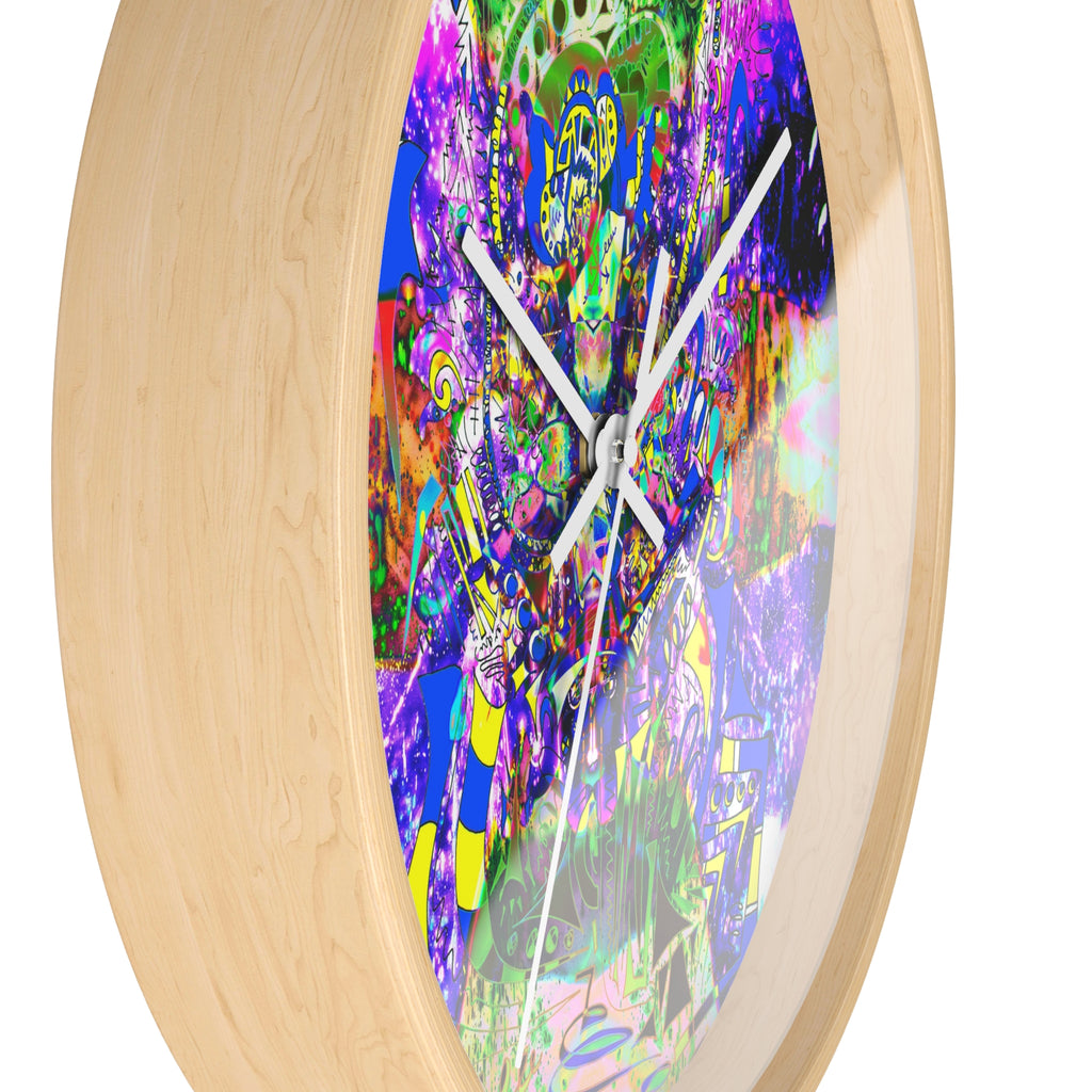 Alien Darkness 9 Wall Clock — Vibrant Neon Art Timepiece