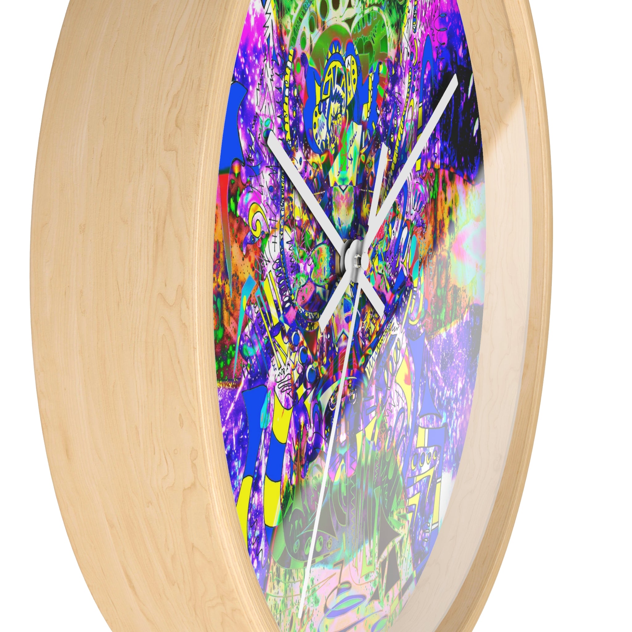 Alien Darkness 9 Wall Clock — Vibrant Neon Art Timepiece