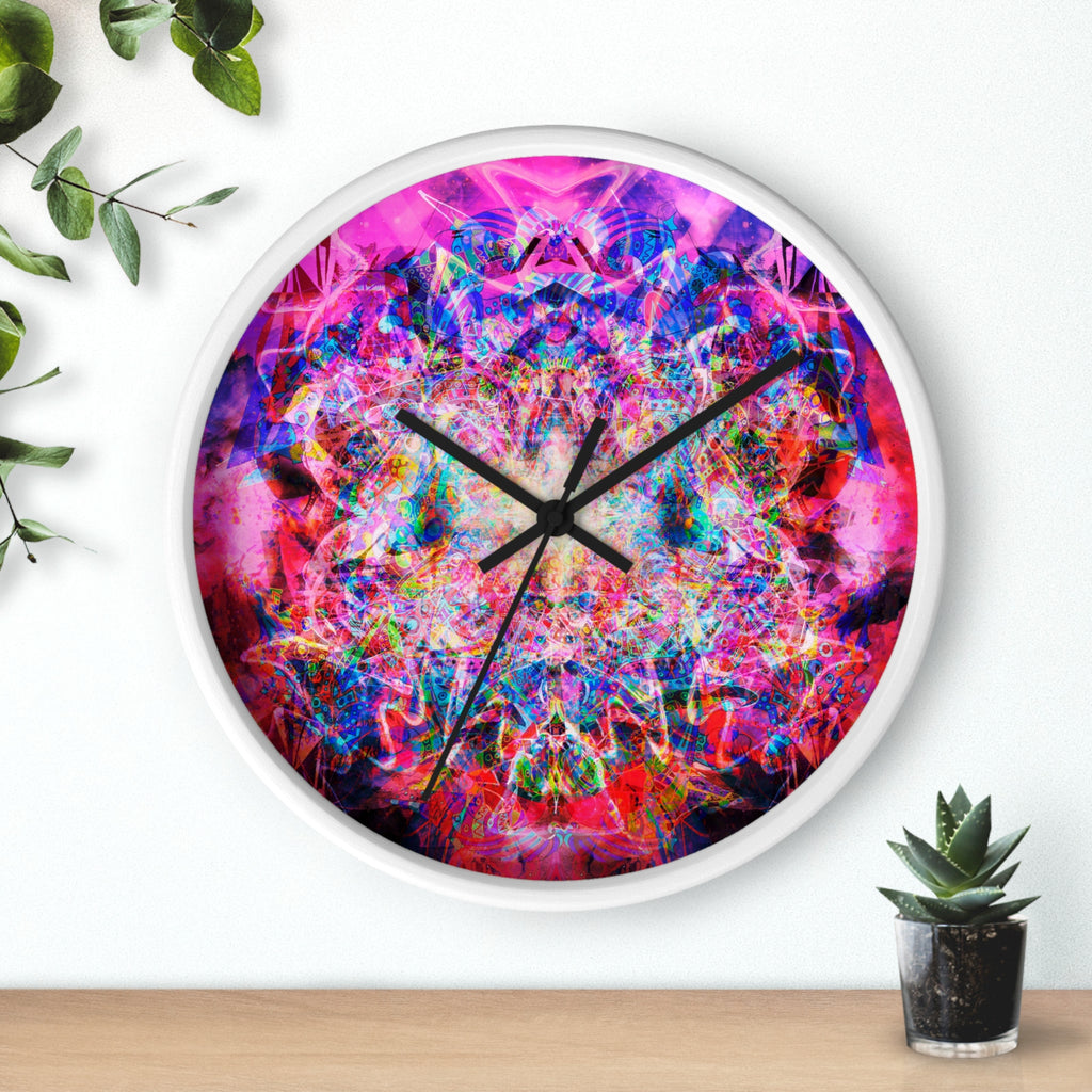 Arashaya - Psychedelic Kaleidoscope Wall Clock — Vibrant Abstract Art Timepiece