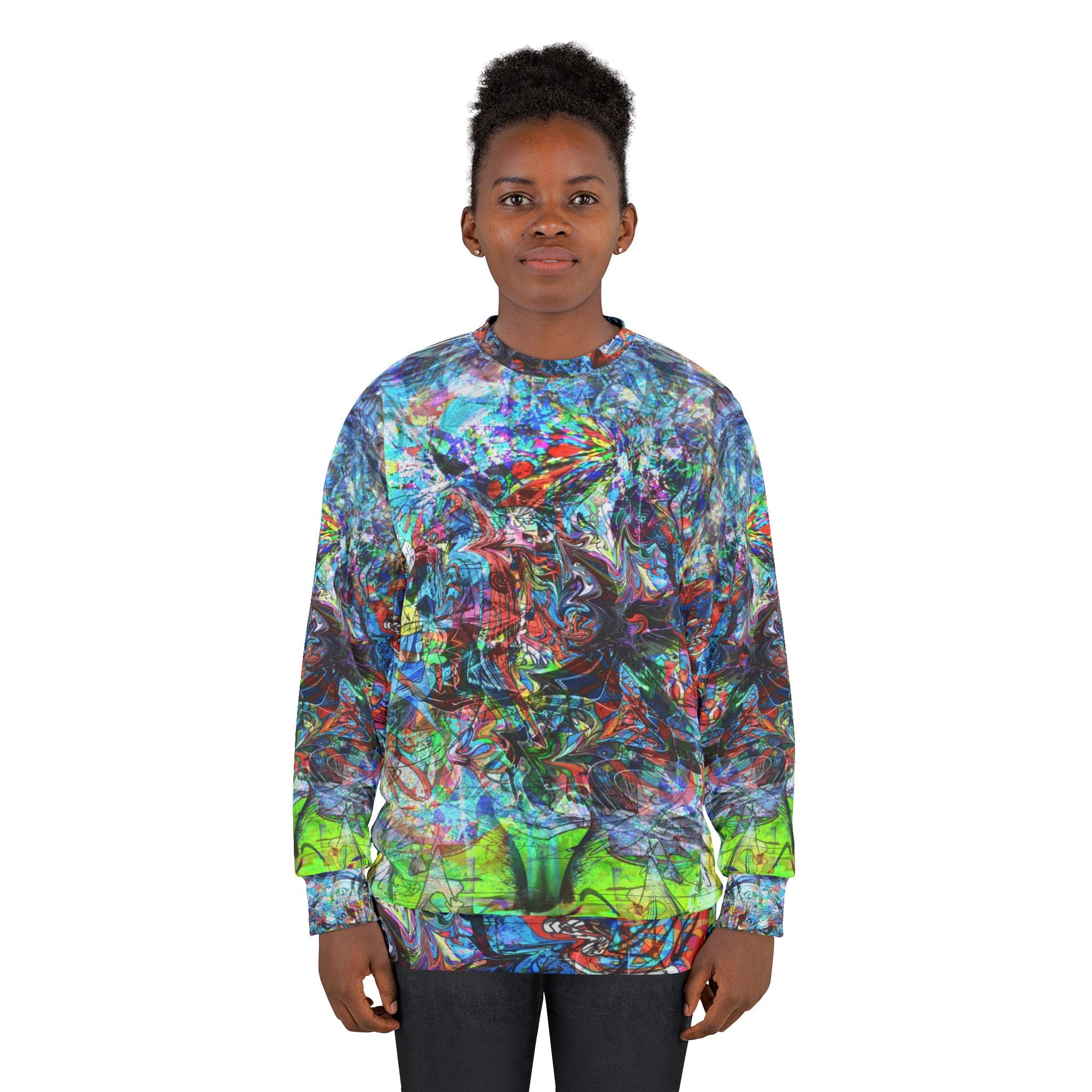 Now You're Stuck 44 - Abstract Neon Splash Sweatshirt