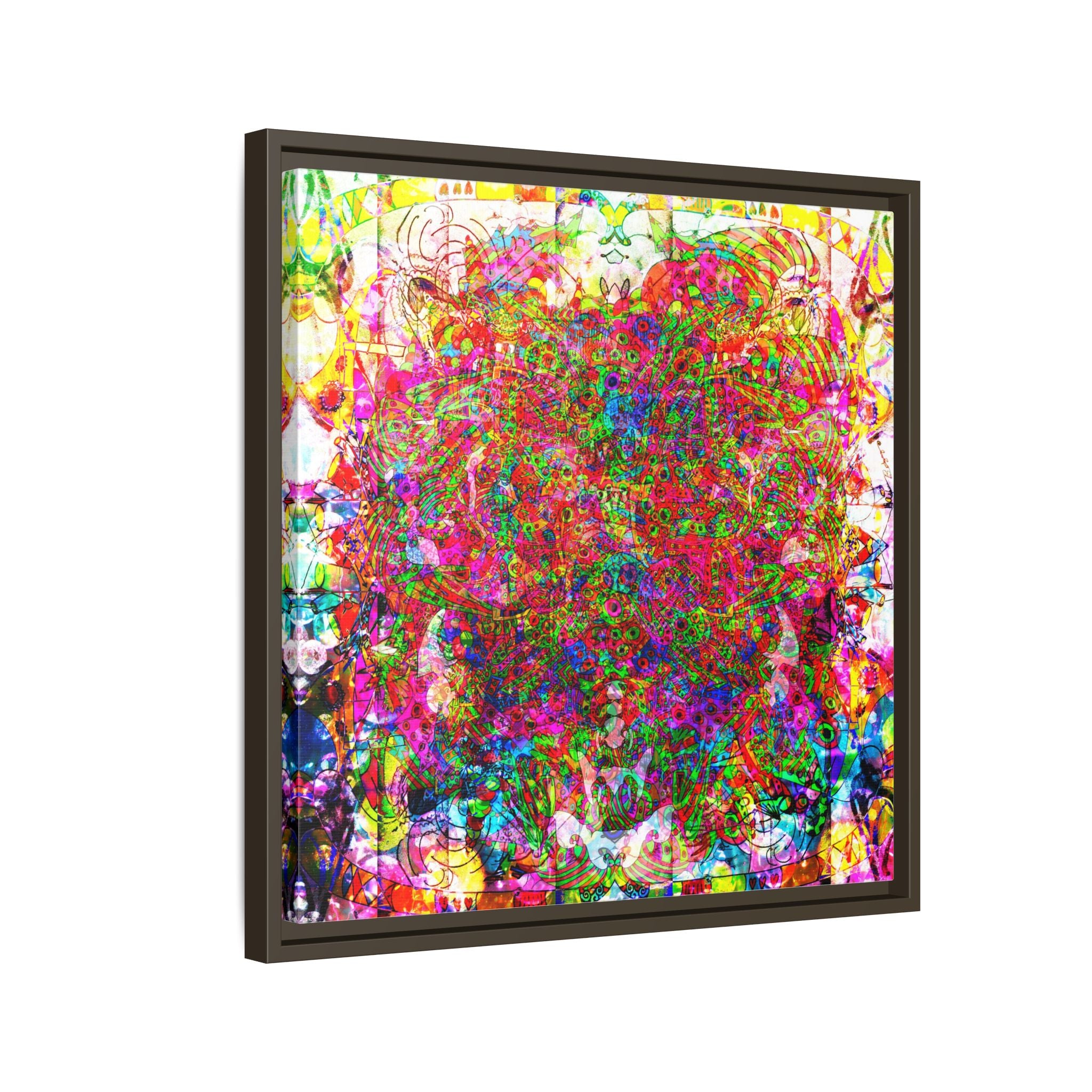 Neon Swirl Party Extravaganza Canvas Art — Vibrant Kaleidoscope Wall Print