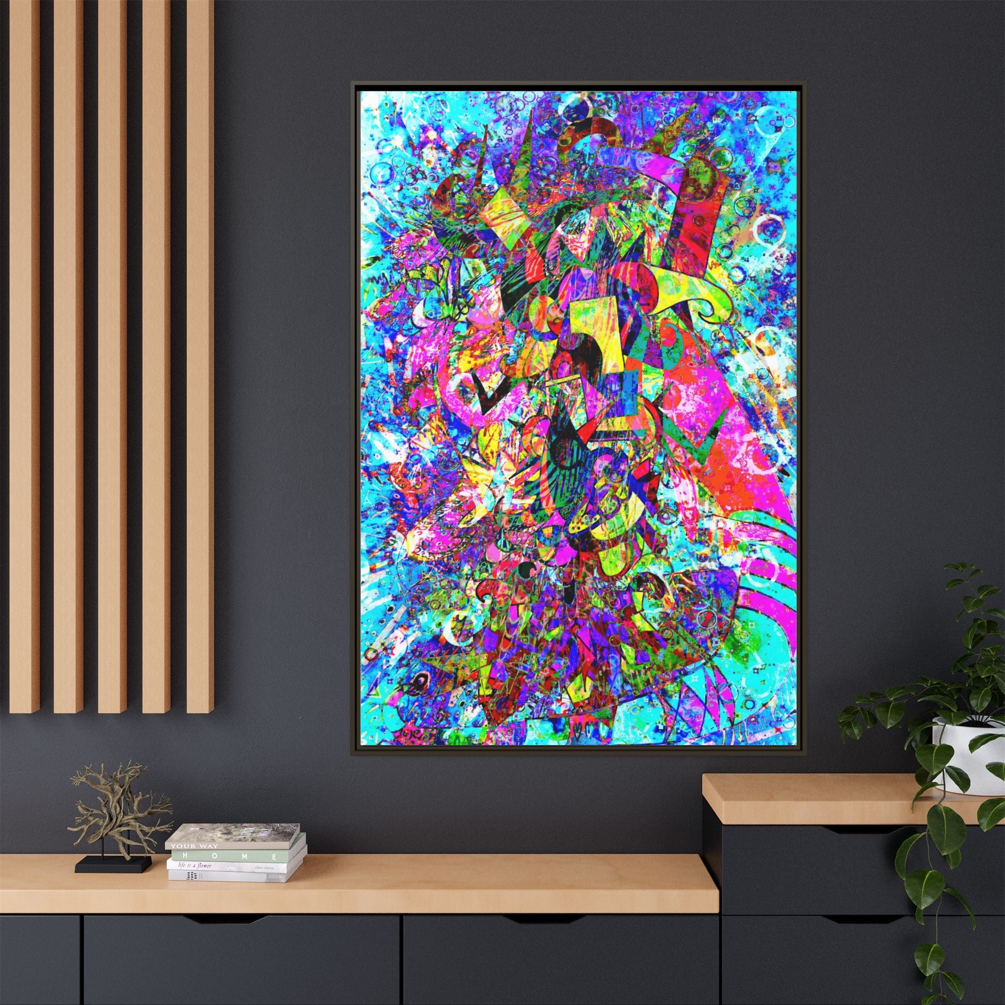 Love Monster Matte Canvas, Framed (Multi-color)