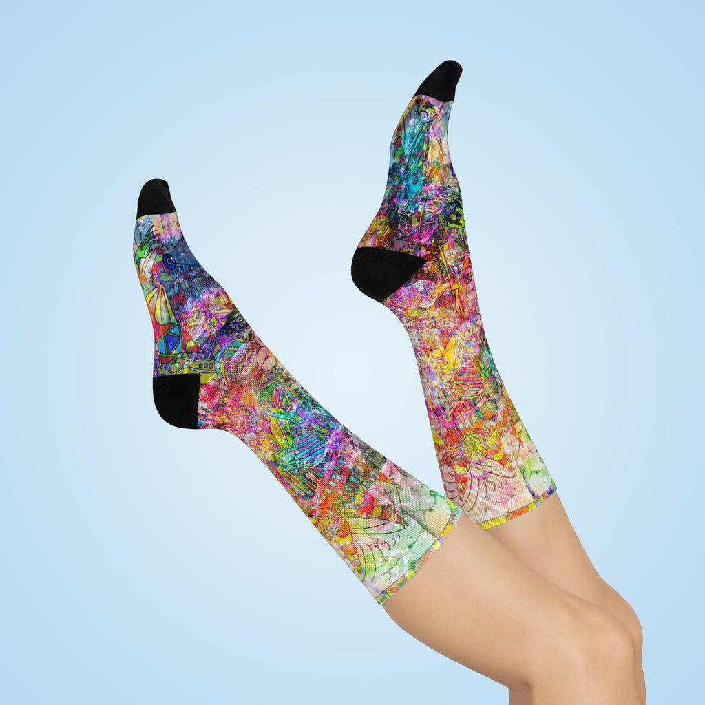 Dance Like There's No Tomorrow Crew Socks — Cushioned Art Pattern