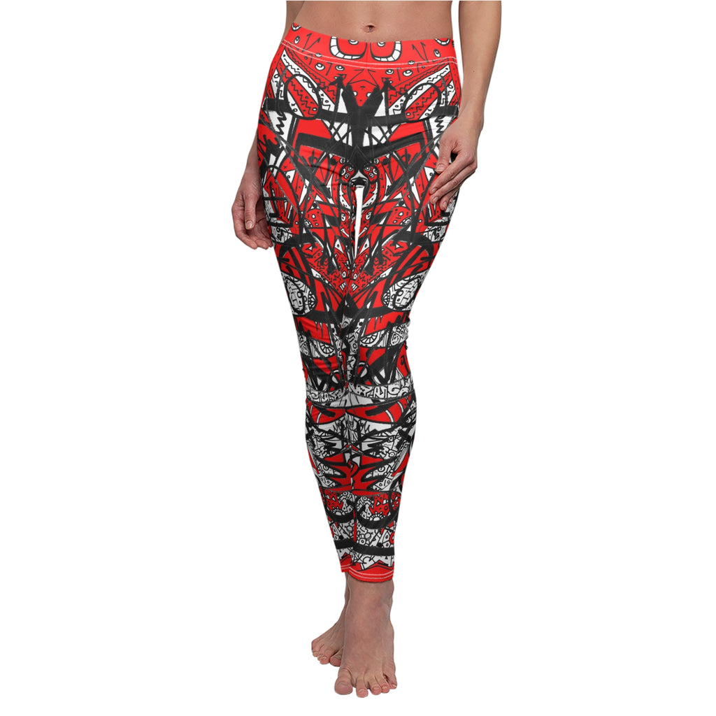 Nobody Touches Nothin' (Red Version 2) Leggings — Women's All-Over Print Casual Leggings