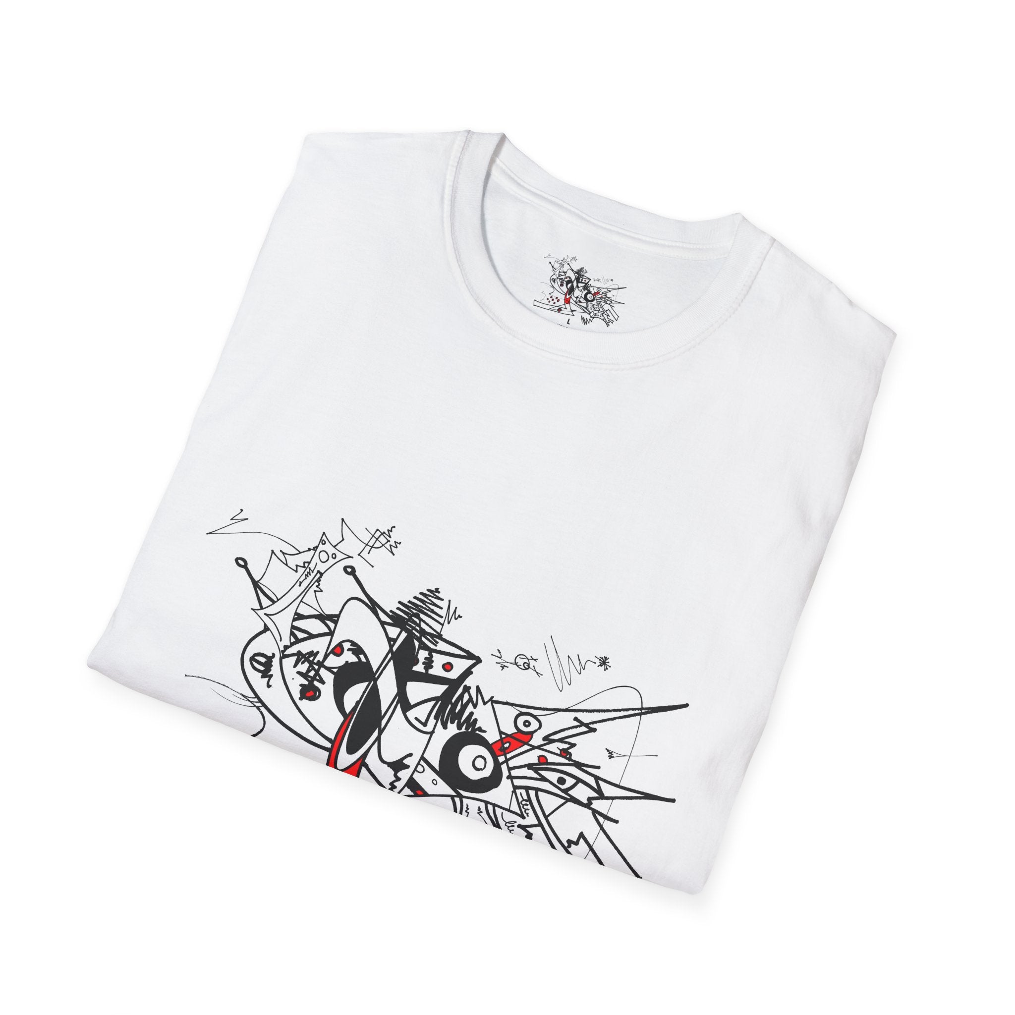 Red and Black Abstract 1 Unisex Softstyle T-Shirt