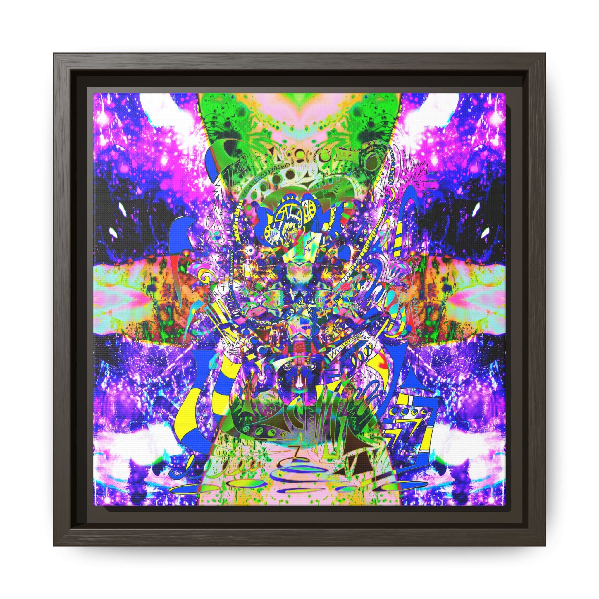 Alien Darkness 9 Framed Canvas Art — Vibrant Multi-Color Wall Decor