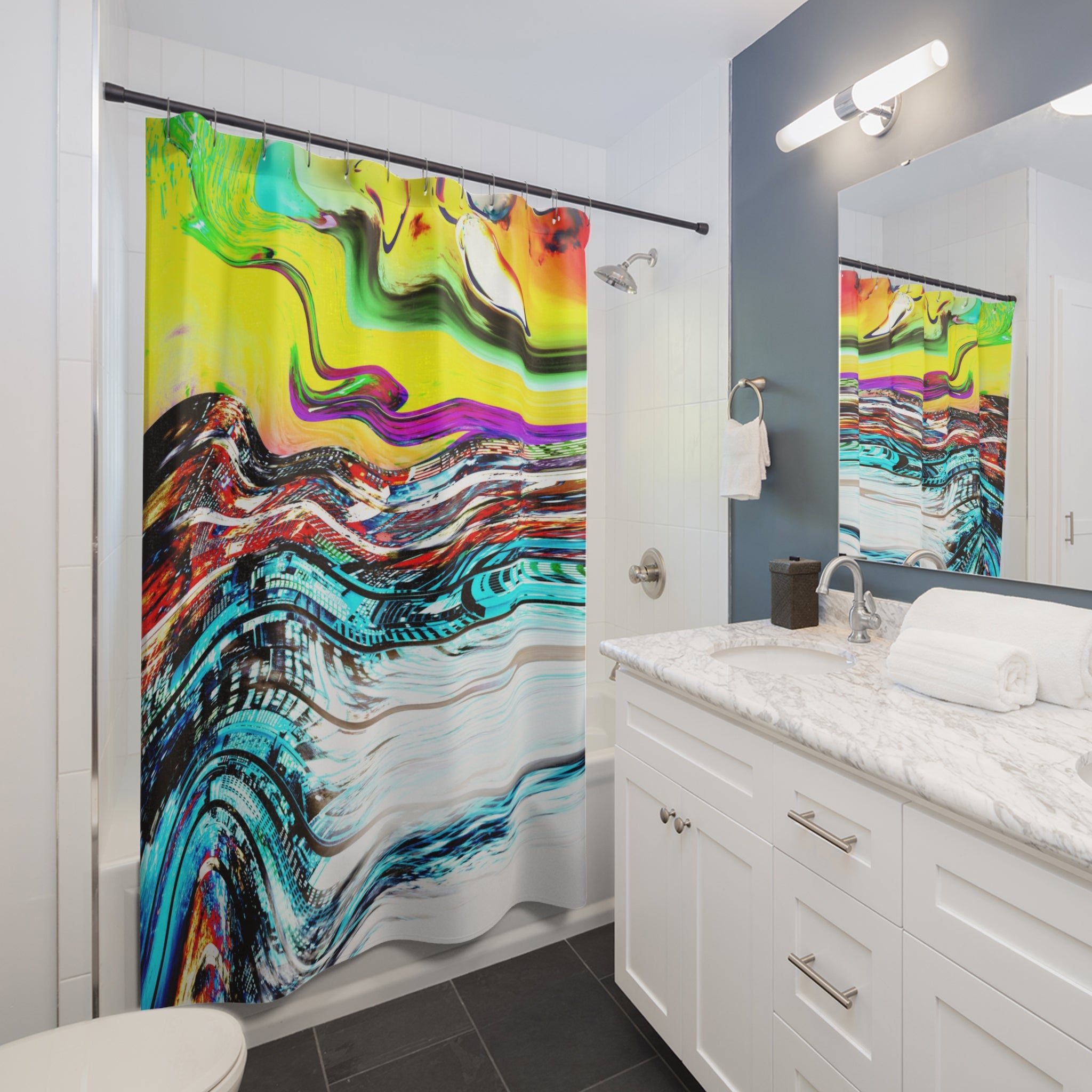 Slip And Slide Shower Curtain