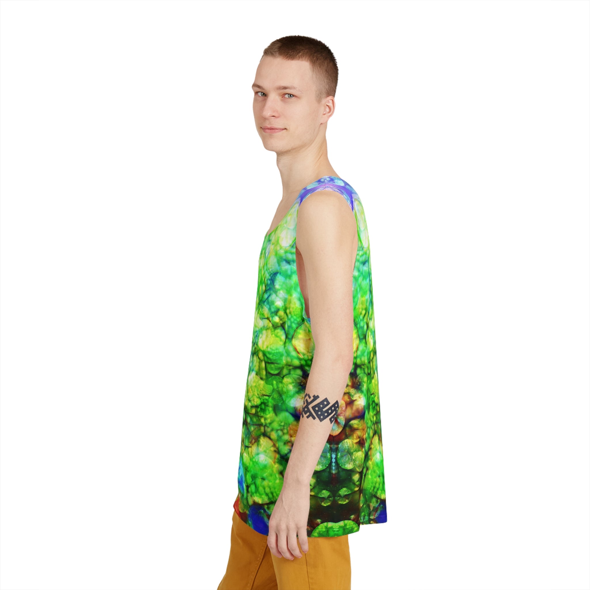 BASS IMMORTAL 30 - Psychedelic Green Marble Tank — Men's All-Over Print Festival Tank