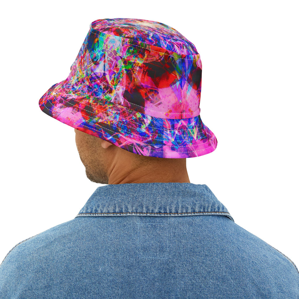 Arashaya Bucket Hat — Vibrant Abstract AOP Sun Hat