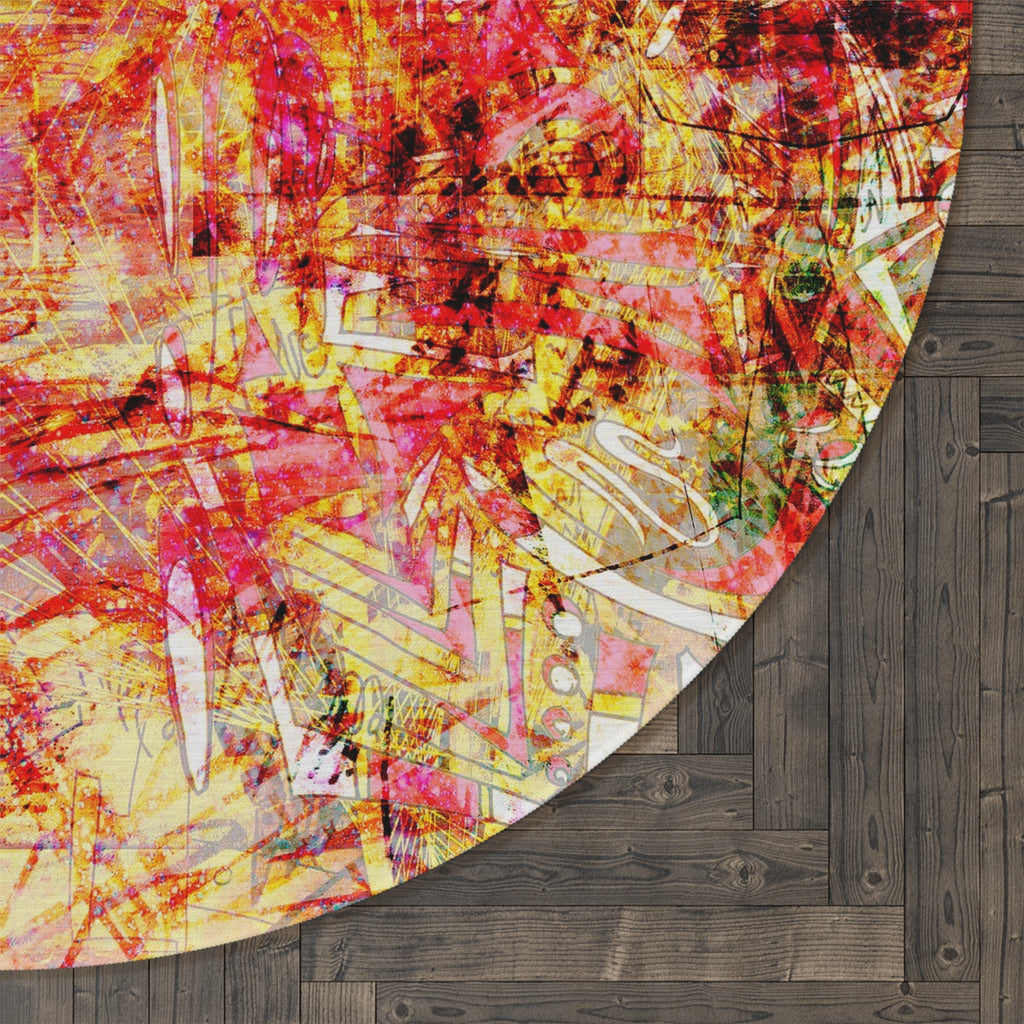 Beau If Ful M8 Round Rug — Vibrant Abstract Mandala Floor Mat