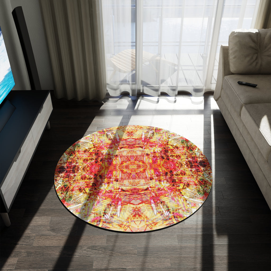 Beau If Ful M8 Round Rug — Vibrant Abstract Mandala Floor Mat