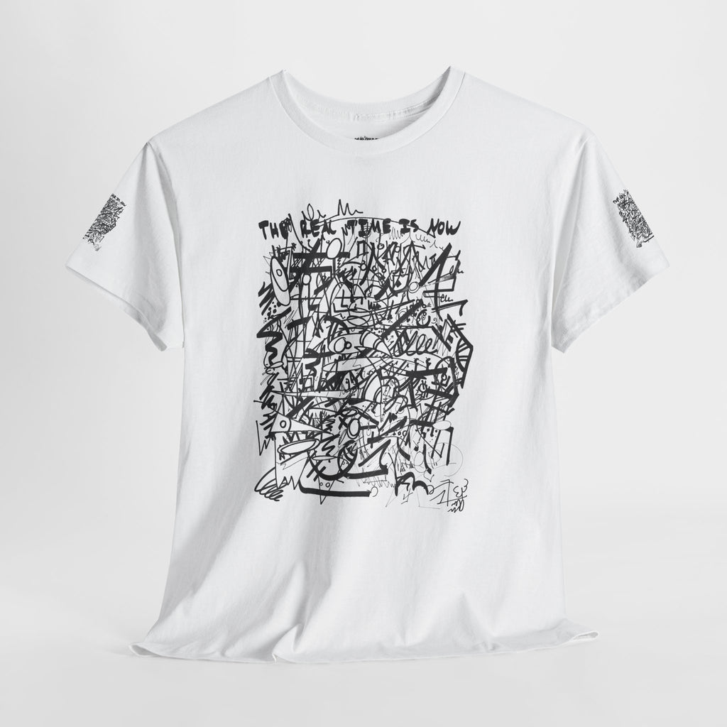 THE REAL TIME IS NOW (Black And White) T‑Shirt