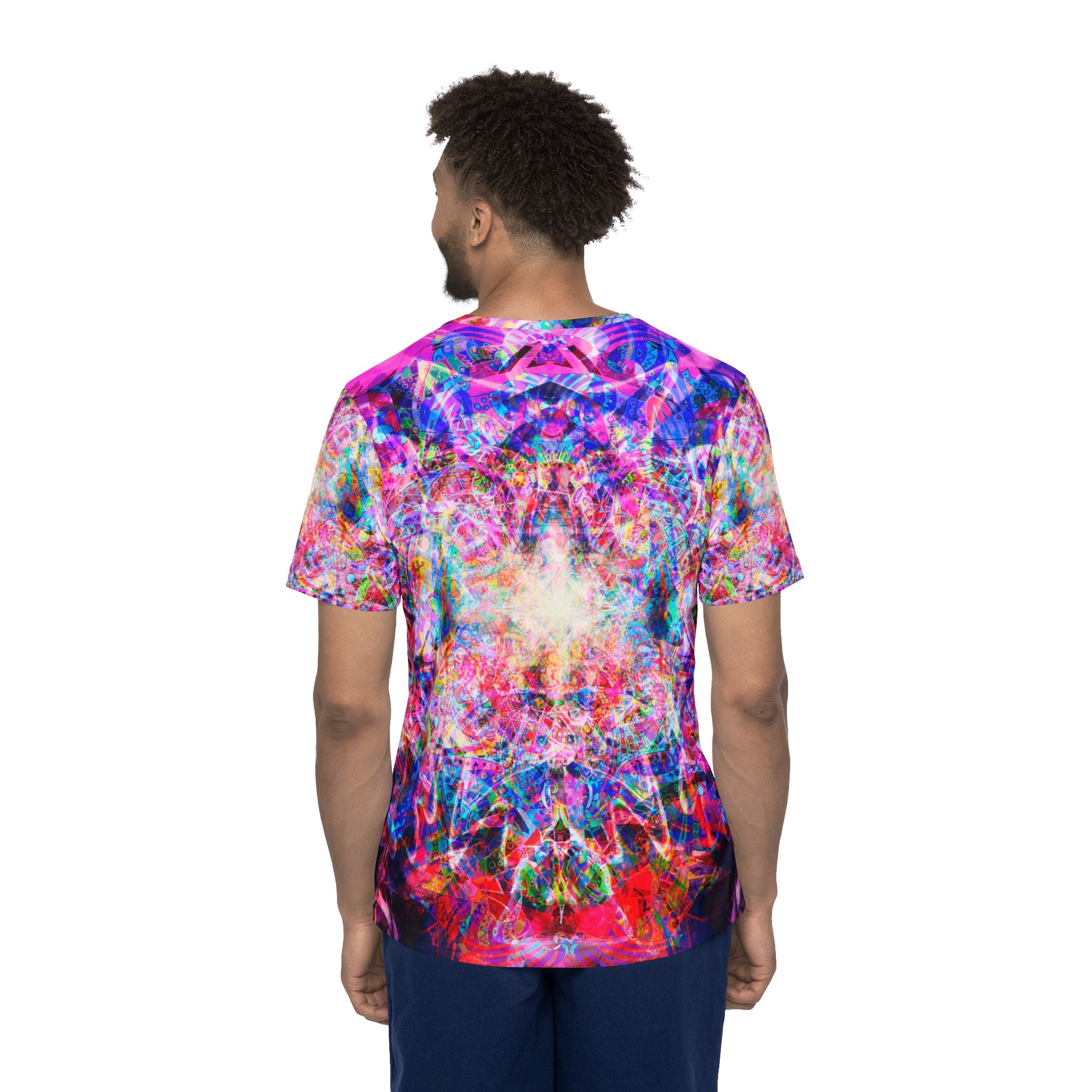 Arashaya - Psychedelic Kaleidoscope Men's Sports Jersey — All-Over Print - Super Vibrant