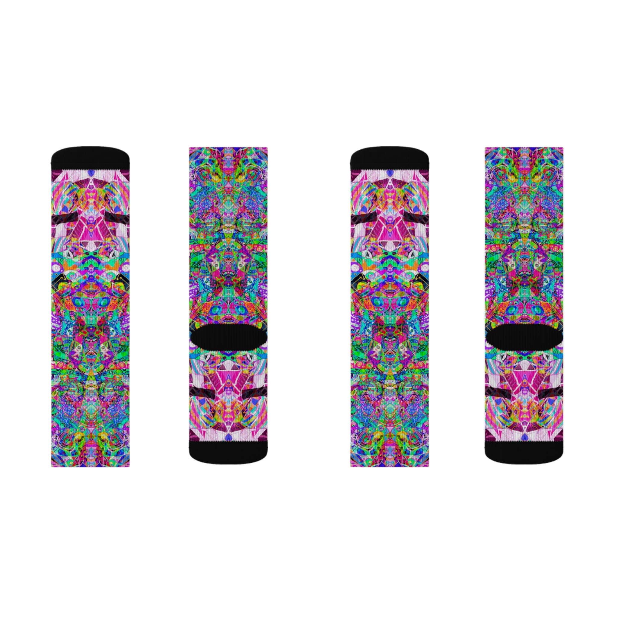 Floating Forever 2 Socks — Vibrant Tie-Dye Pattern Crew Socks