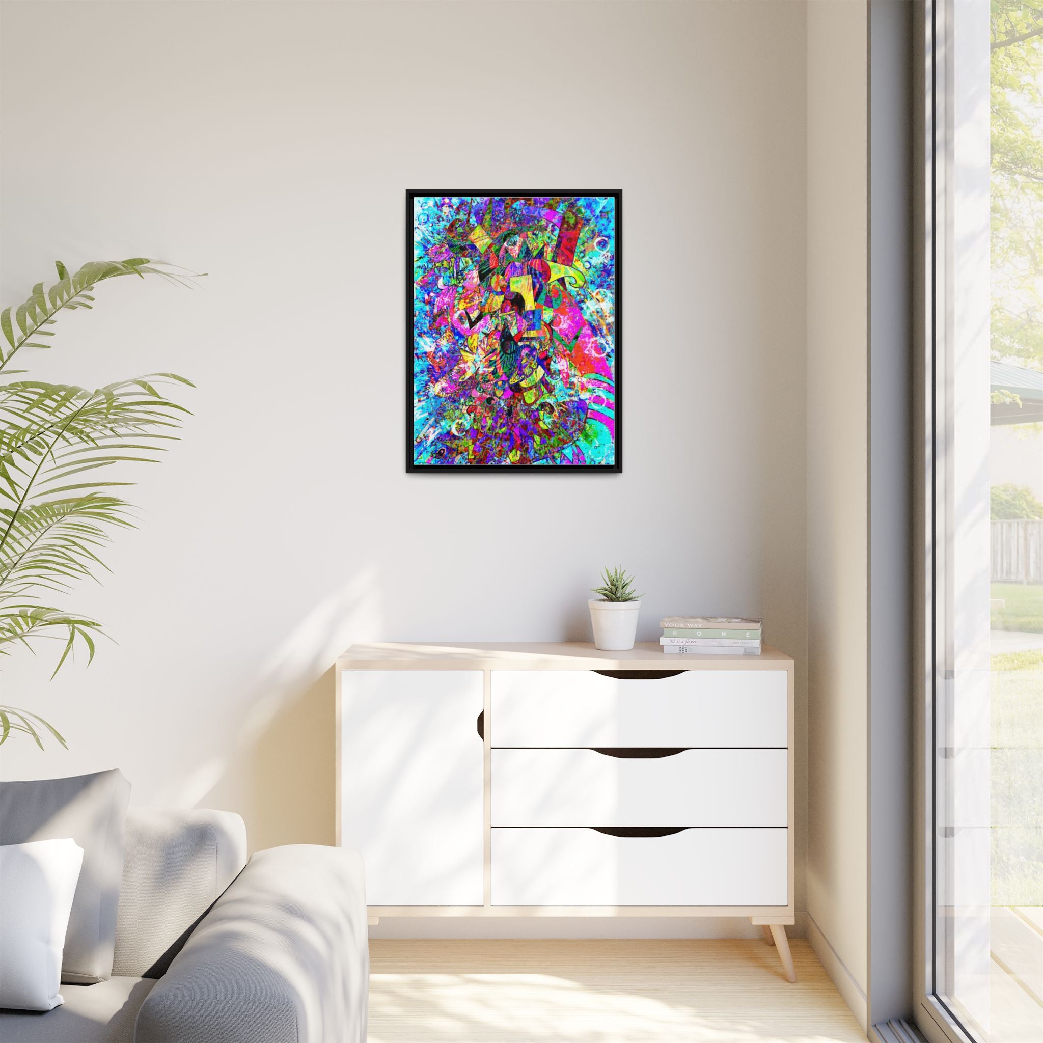 Love Monster Matte Canvas, Framed (Multi-color)