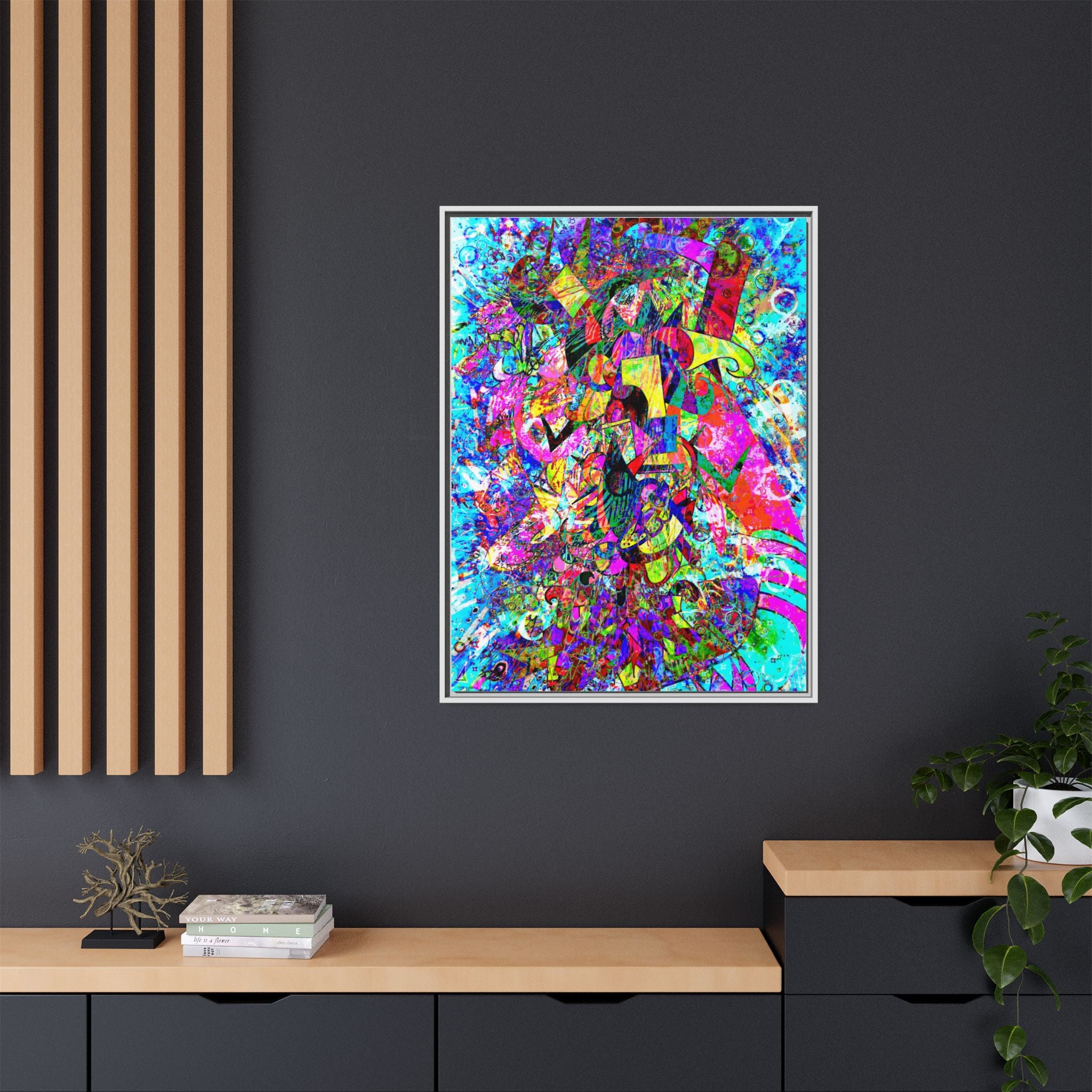 Love Monster Matte Canvas, Framed (Multi-color)