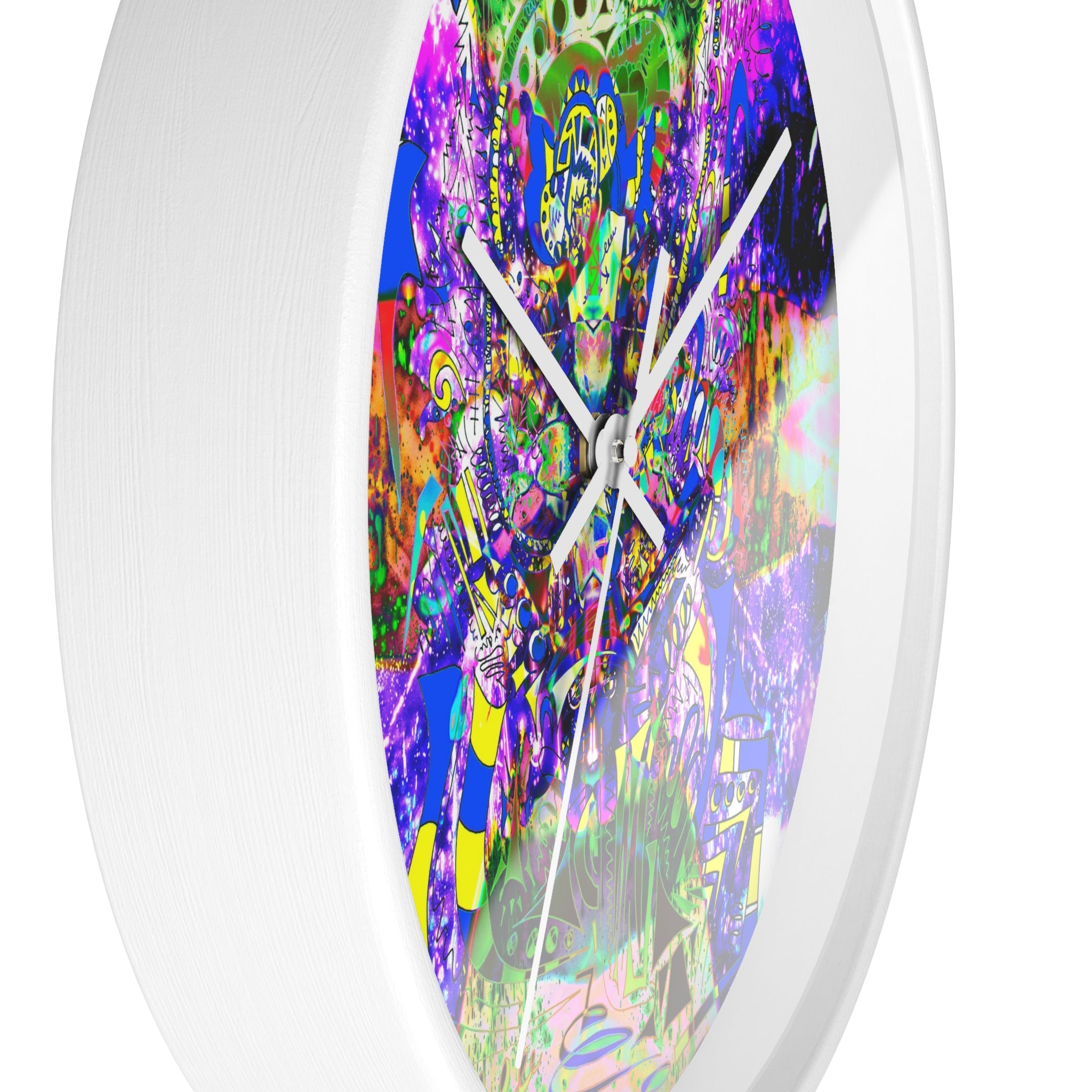 Alien Darkness 9 Wall Clock — Vibrant Neon Art Timepiece