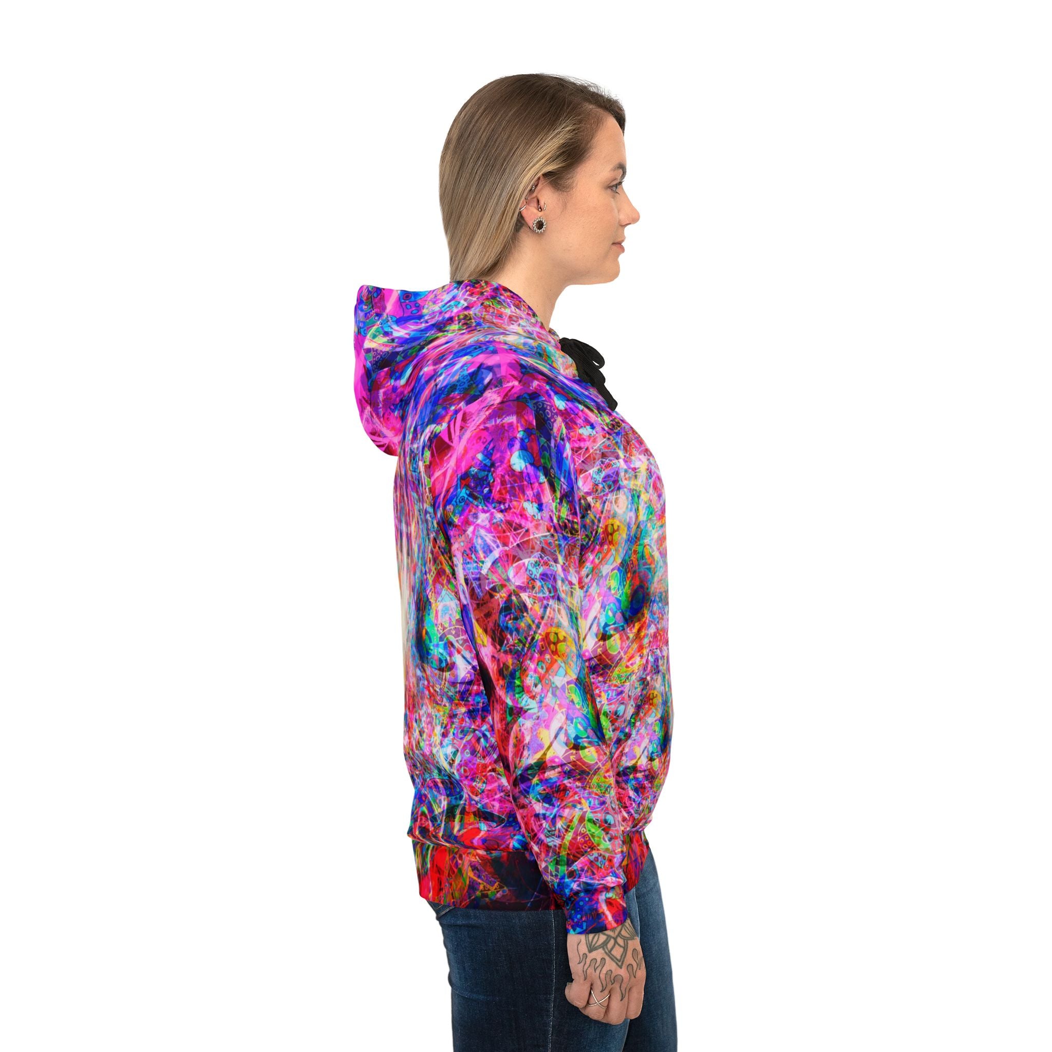 Arashaya Athletic Hoodie — All-Over Print - Vibrant Galaxy