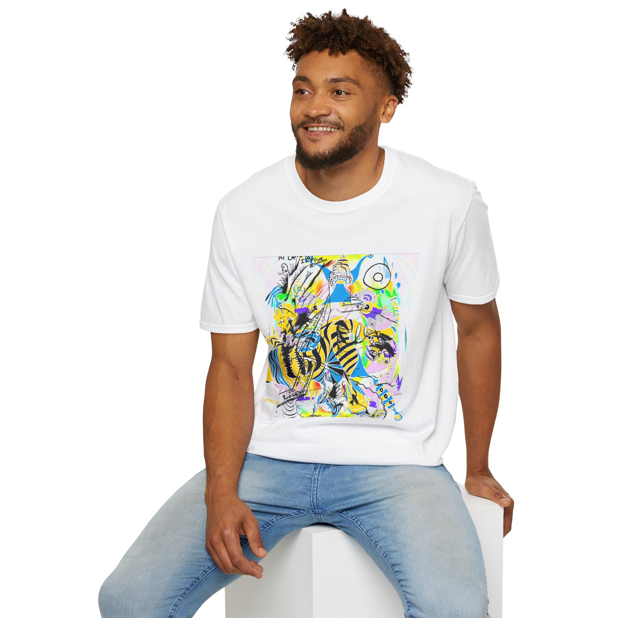 My Language Is Your Beingness And The Portal Is Open T-Shirt — Colorful Abstract Graphic Tee