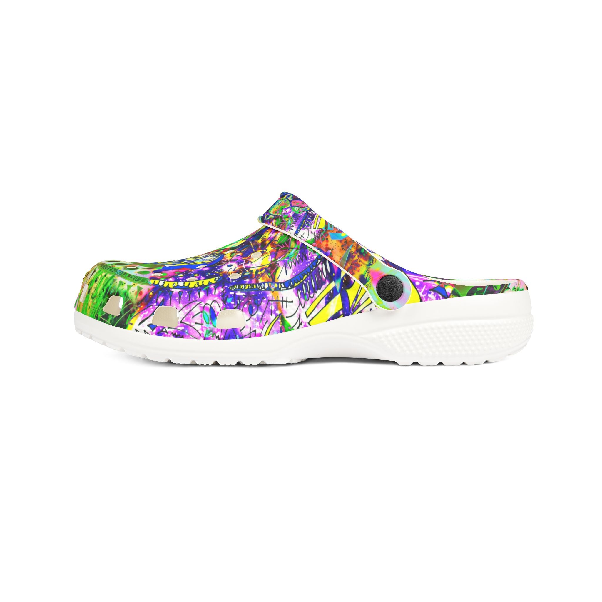 Alien Darkness 9 - Colorful Abstract EVA Foam Clogs — Vibrant Slip-On Shoes