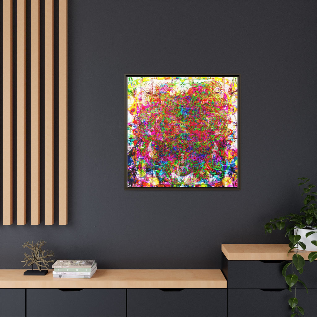 Neon Swirl Party Extravaganza Canvas Art — Vibrant Kaleidoscope Wall Print