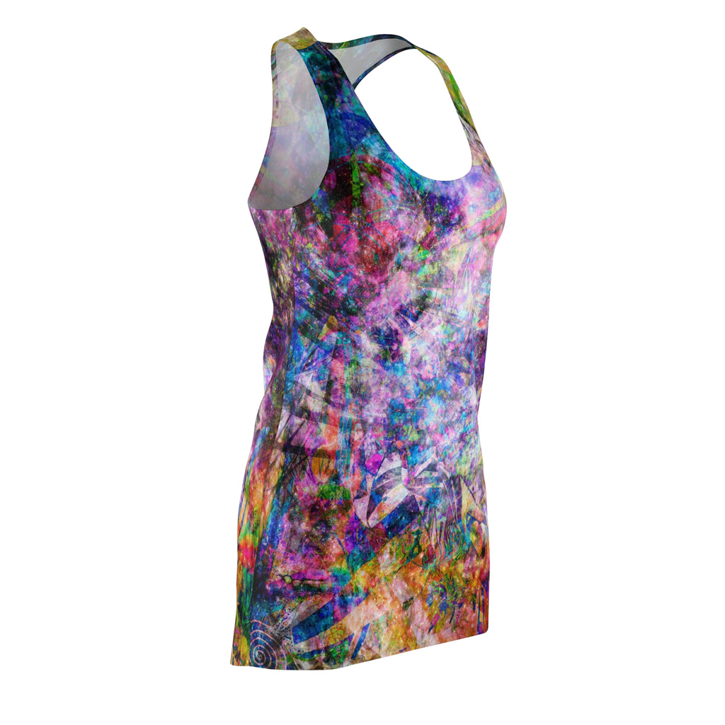Space Shower 2 Women's Cut & Sew Racerback Dress